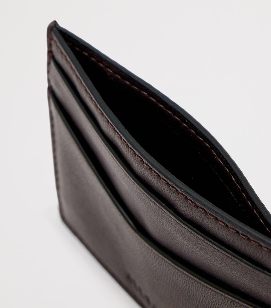 AllSaints Leather Delph Cardholder Bitter Brown Image 2