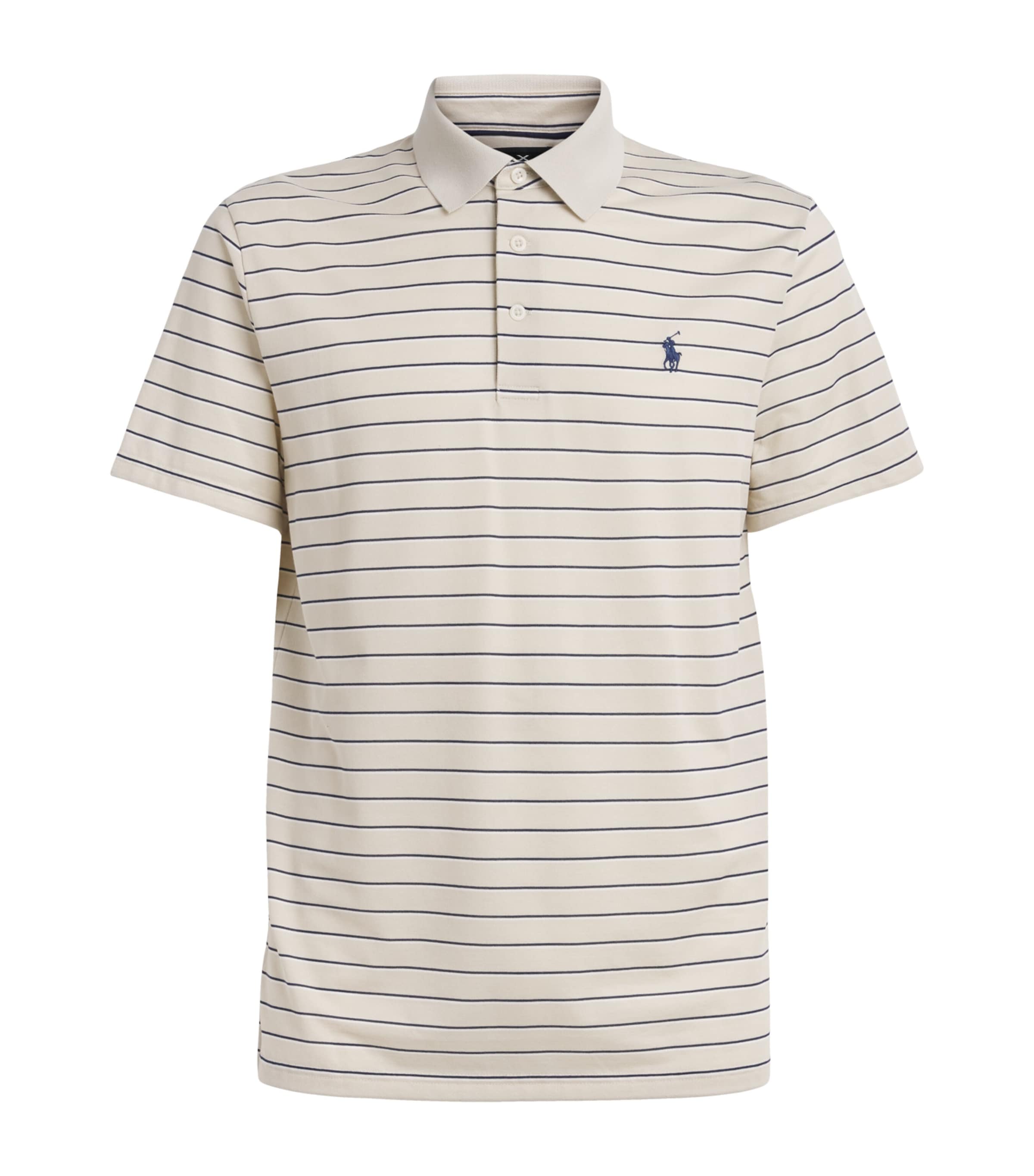 RLX Ralph Lauren Mens Tailored Fit Performance Polo shirt Basic Sand Multi Image 1