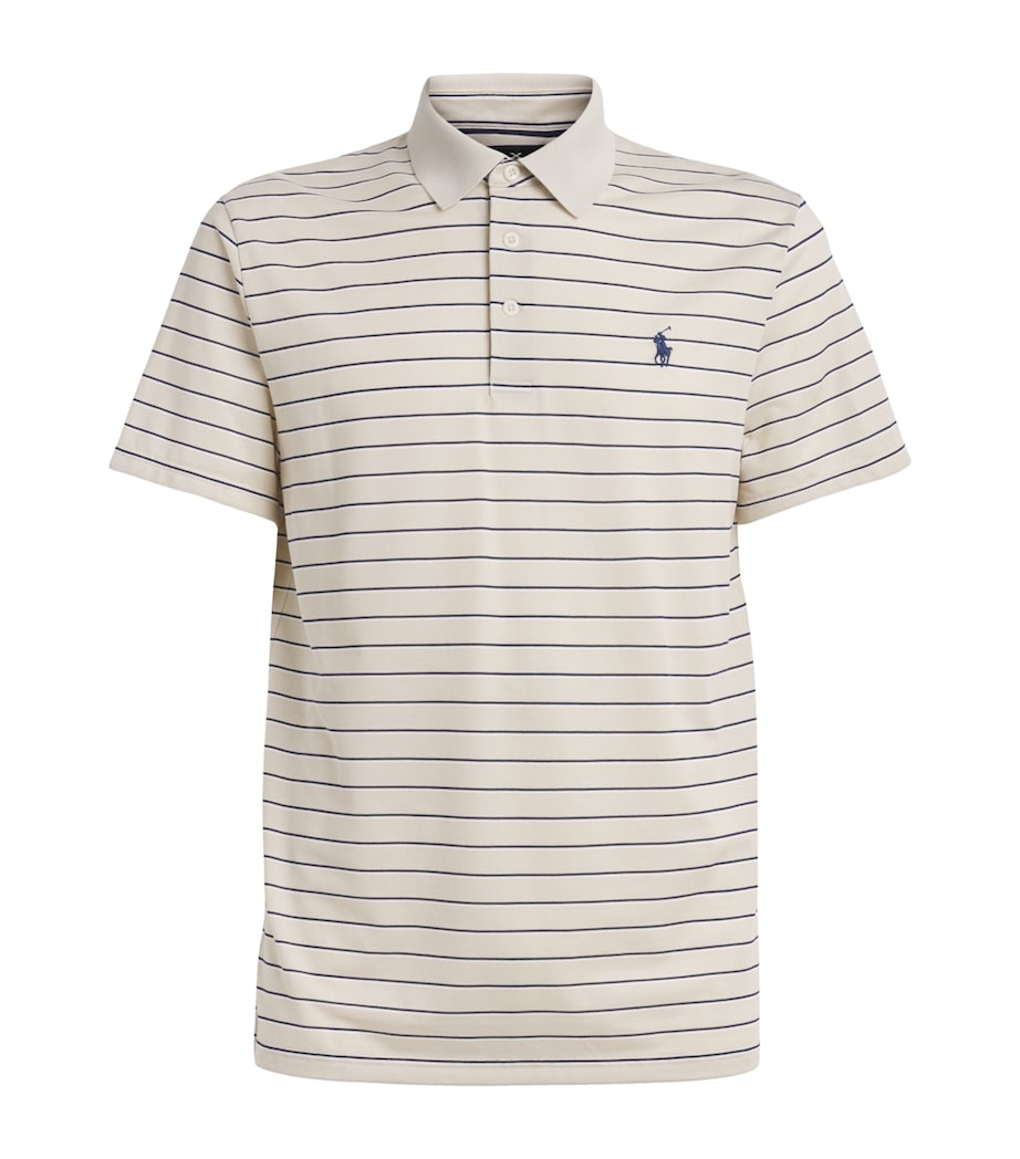RLX Ralph Lauren Mens Tailored Fit Performance Polo shirt Basic Sand Multi Image 1