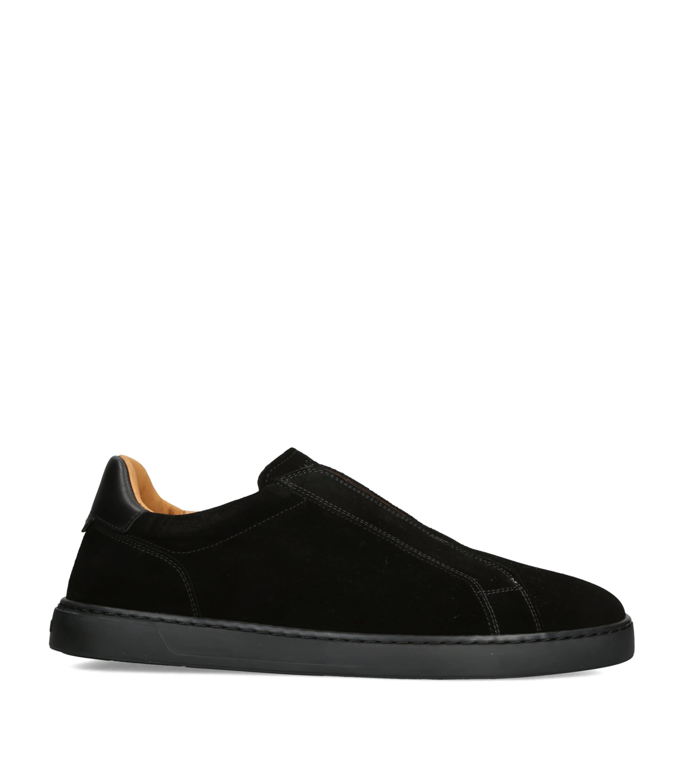 Magnanni Suede Laceless Sneakers Black Image 1
