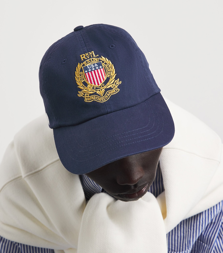 Polo Ralph Lauren Cotton Twill USA Crest Baseball Cap Newport Navy Image 2