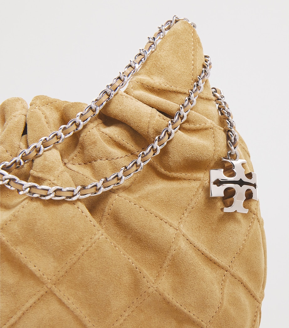 Tory Burch Mini Suede Flemming Cross-Body Bag Stone Image 6
