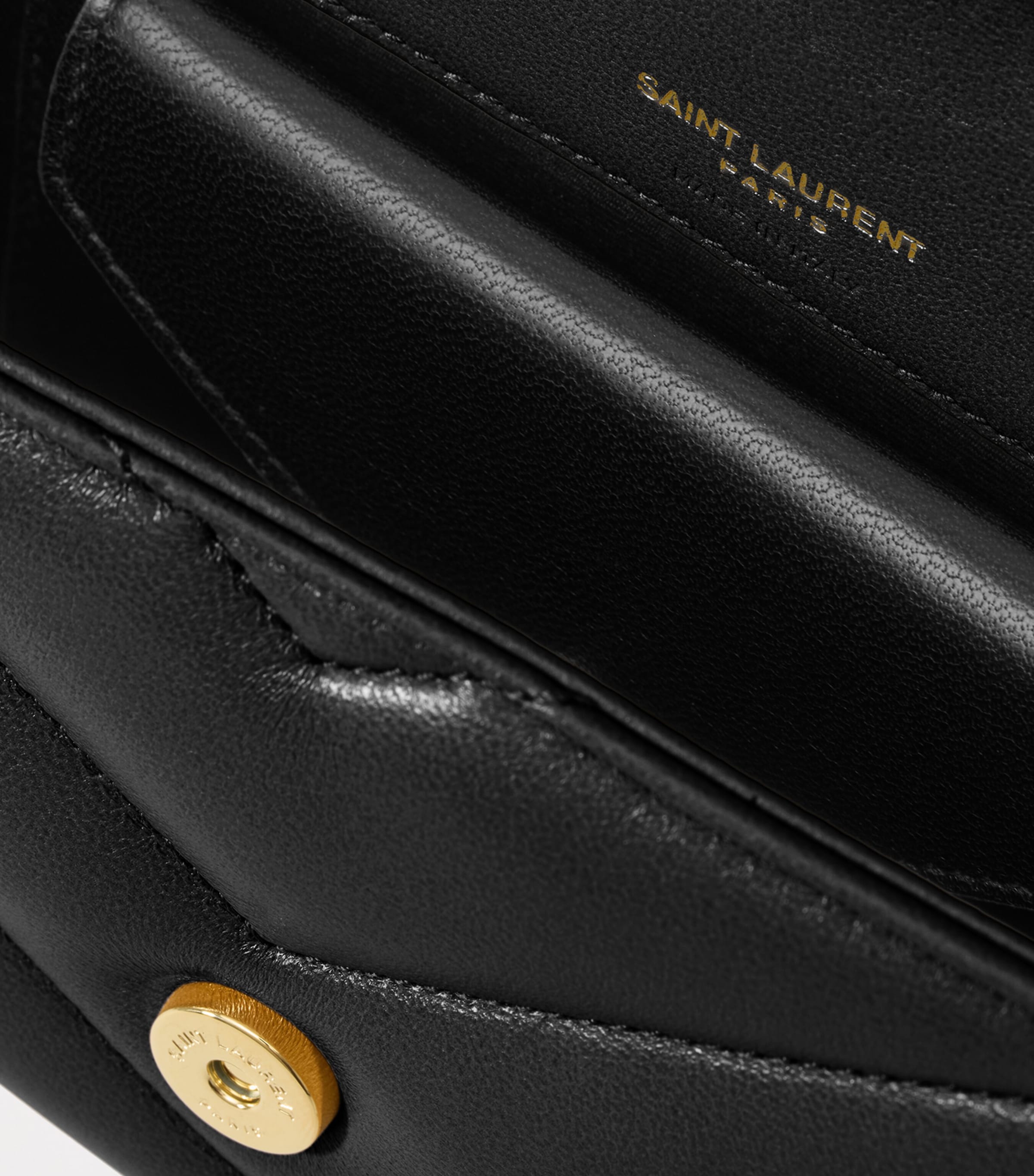 Saint Laurent Mini Leather Loulou Shoulder Bag | Harrods UK