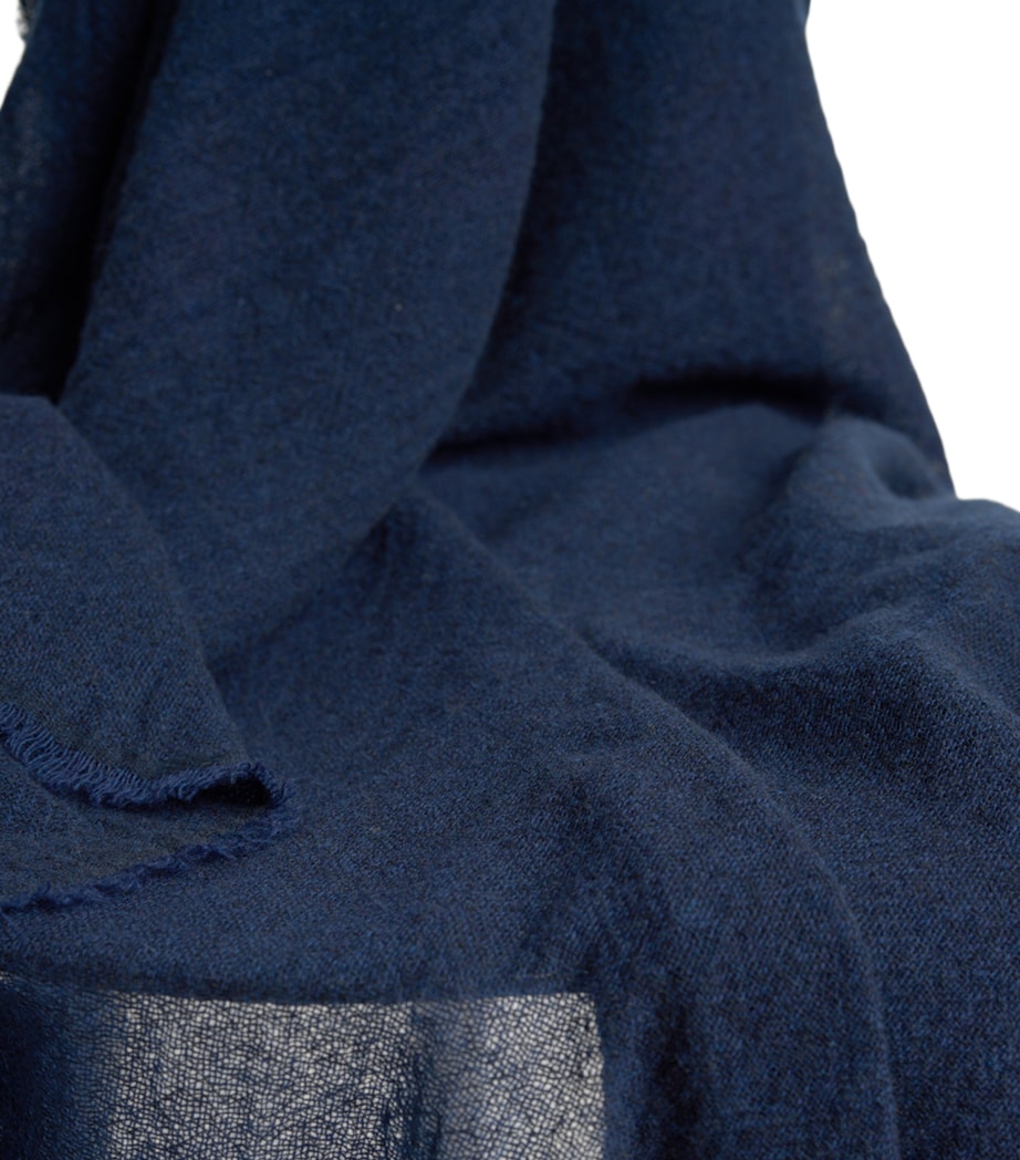Cashmere Woven Esra Throw (200cm x 140cm) INDIGO Image 3