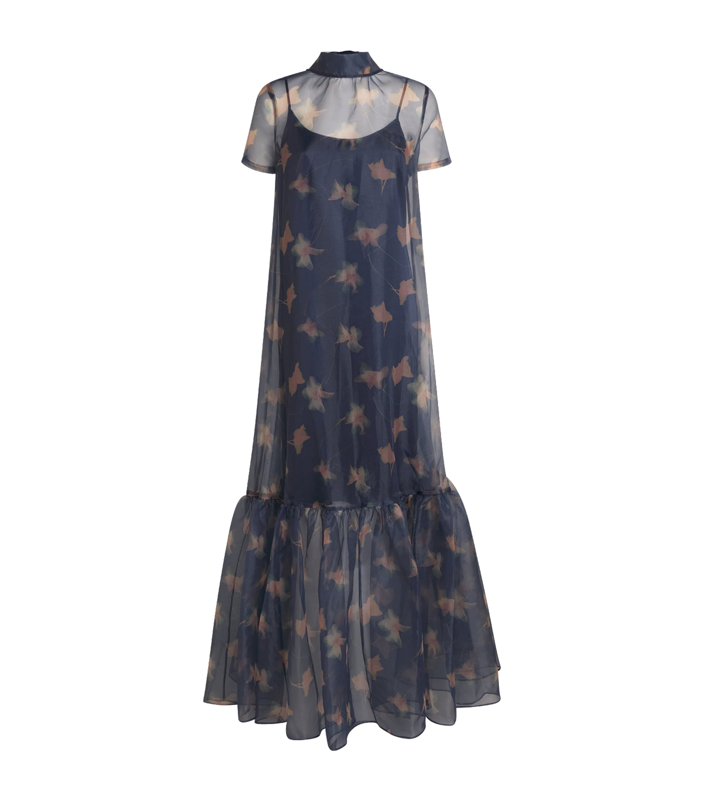 STAUD ORGANZA FLORAL CALLUNA MAXI DRESS