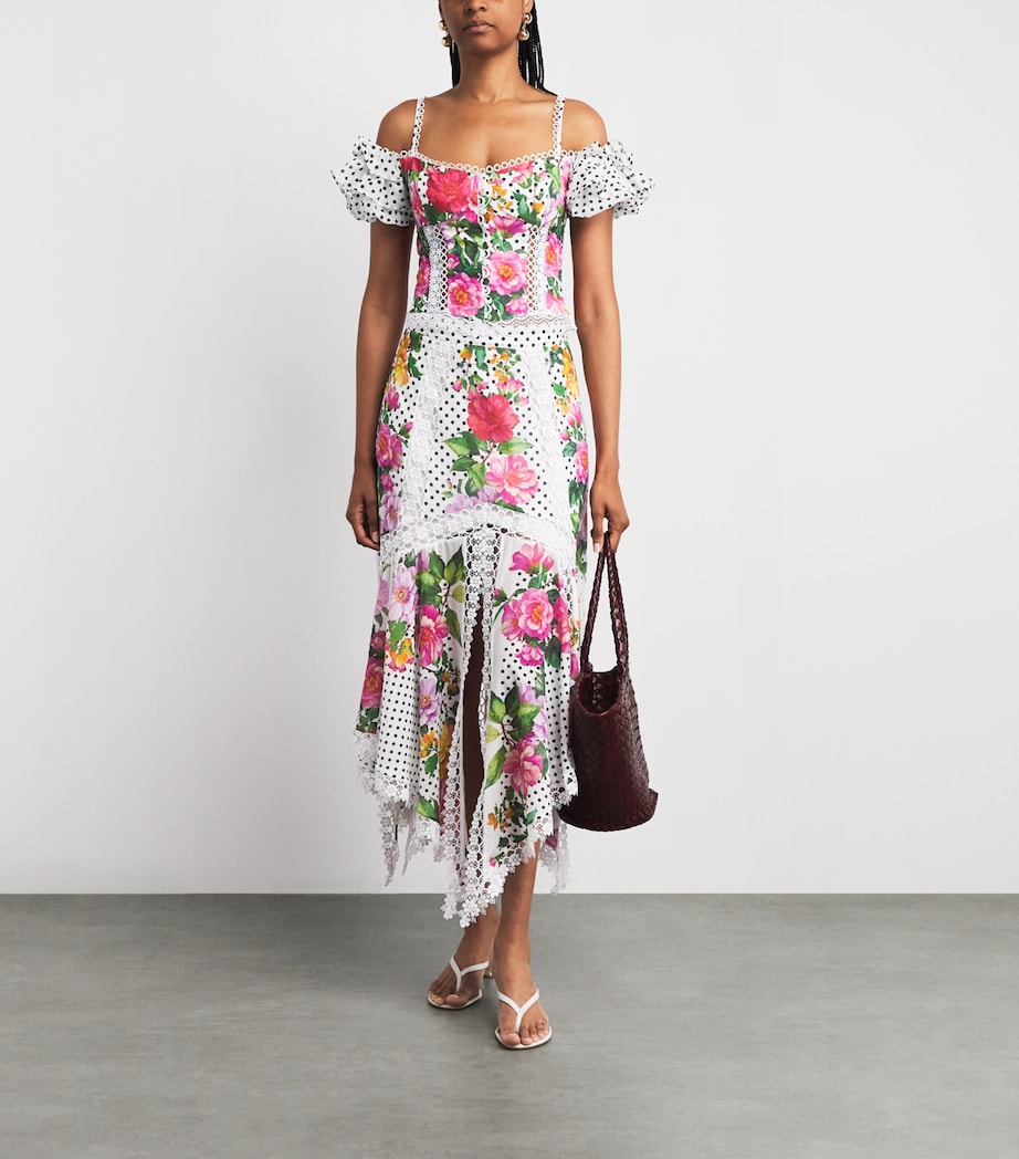 Charo Ruiz Ibiza Womens Floral Carmesi Crop Top White Dots Image 2