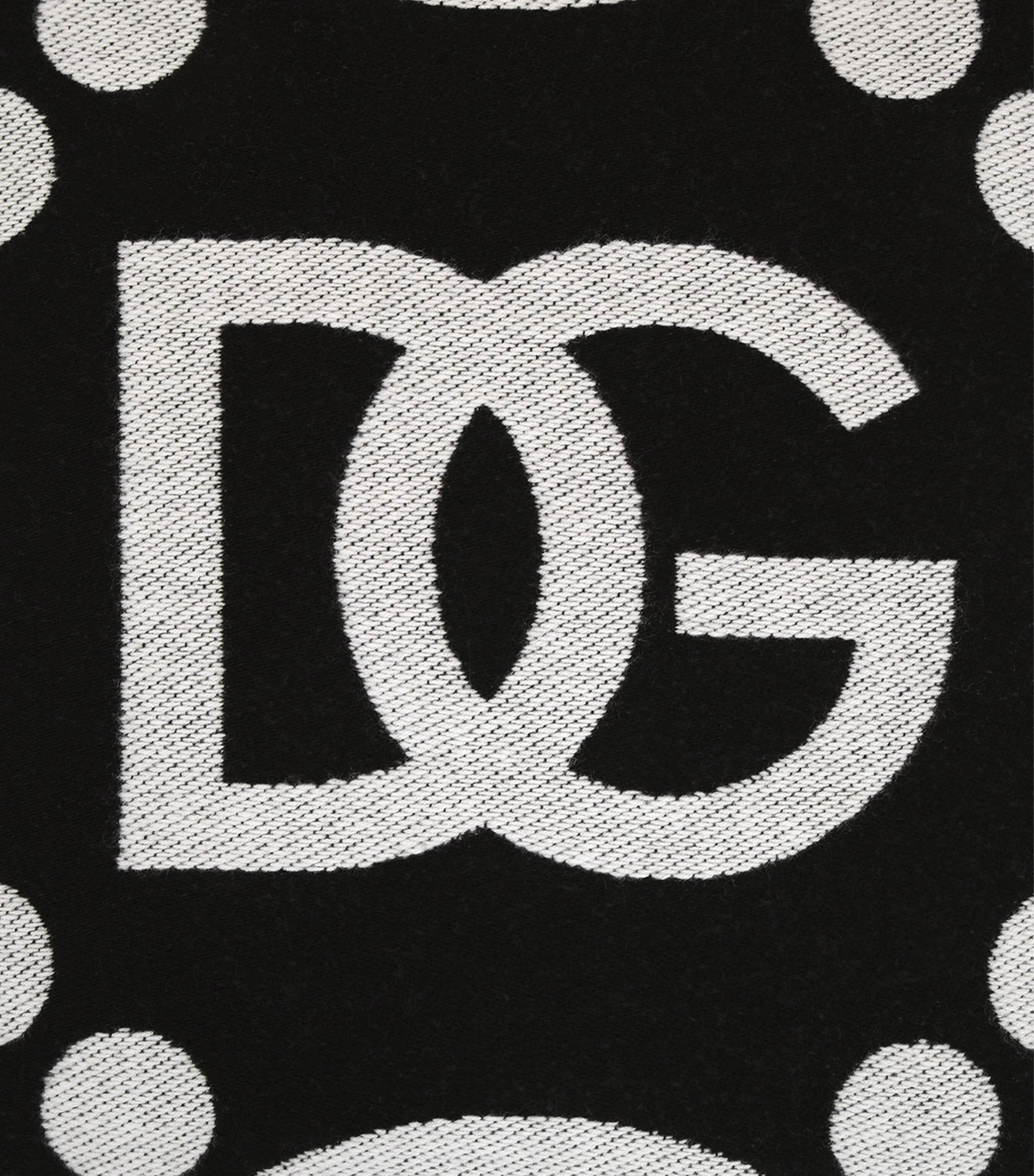 Wool-Silk-Cashmere Logo Cushion (50cm x 50cm) U0010-NERO/BIANCO Image 4