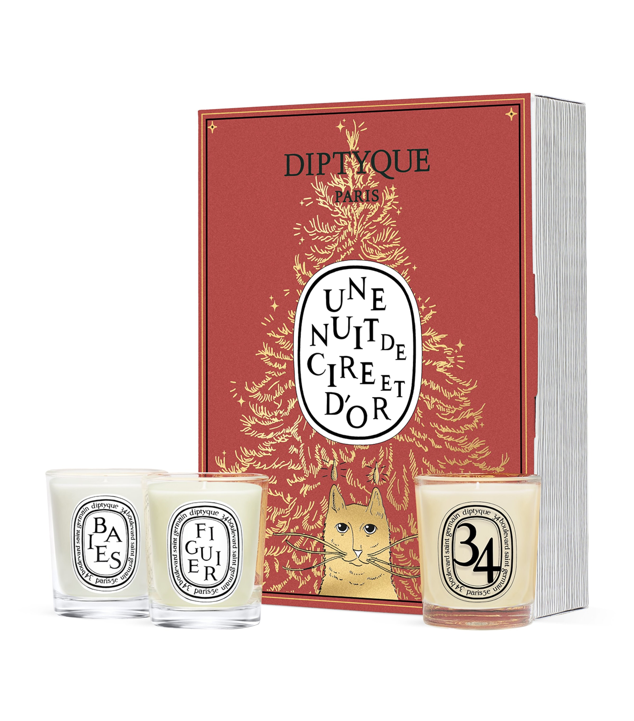 Diptyque Surprice Book Set 3 Miniature Candles In Neutral