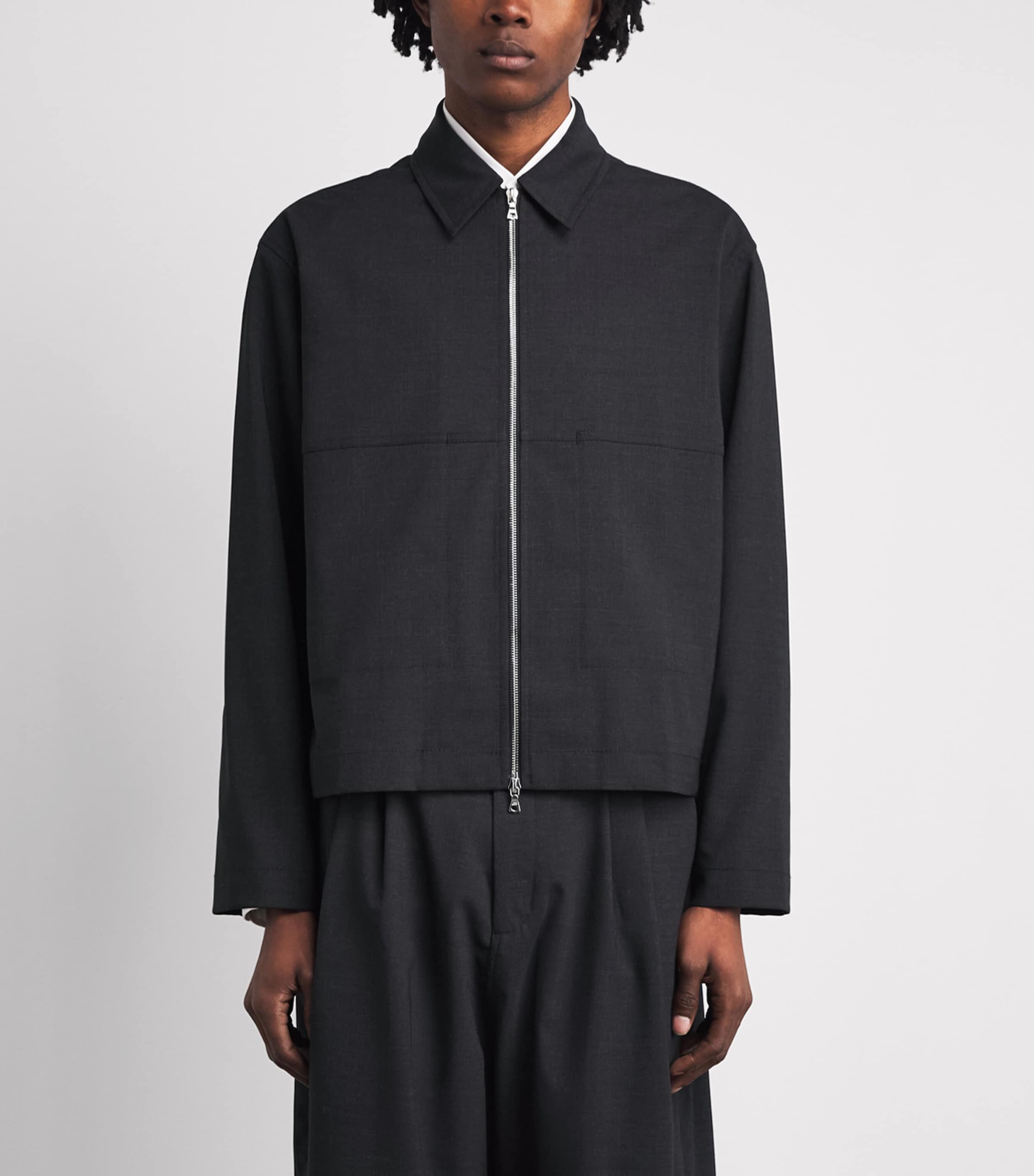 Sage Nation Mens Tailored Petrol Jacket Charcoal Image 4