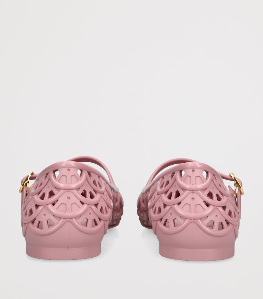 Valentino Garavani Open-Work VLogo Ballet Flats Pink Image 2
