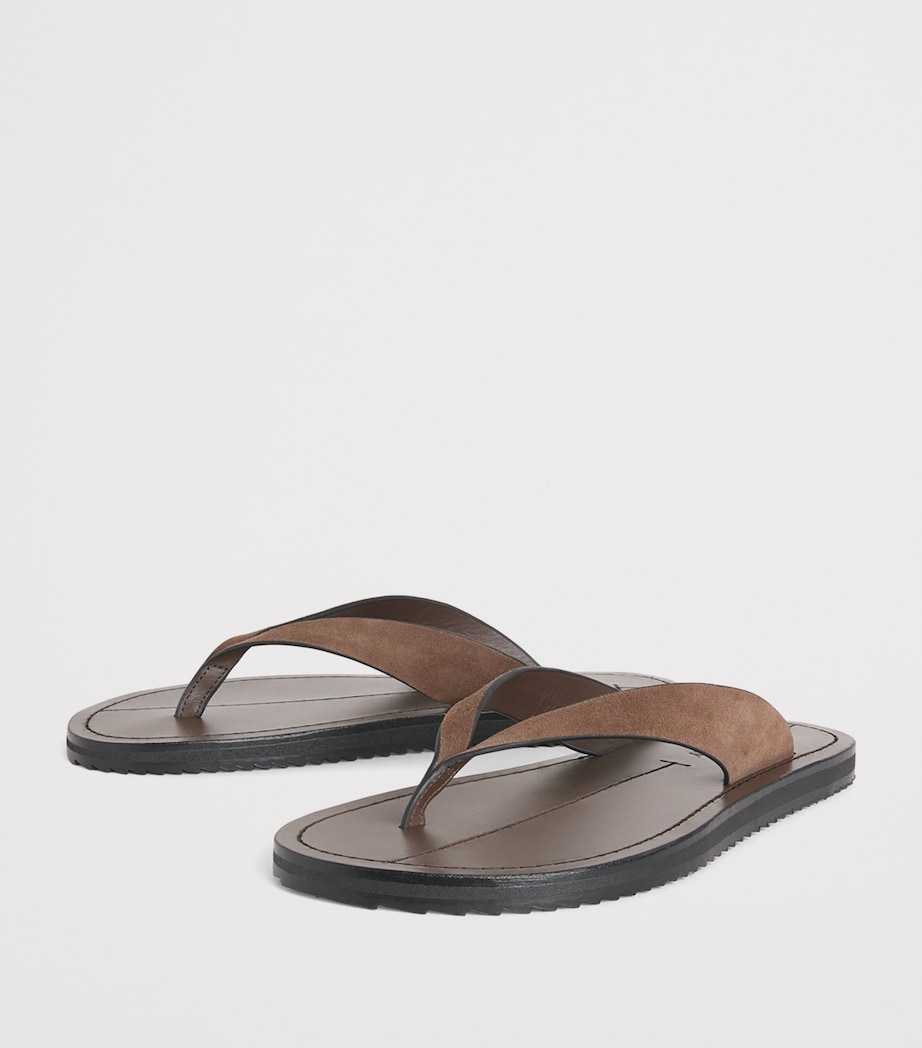 Leather Flora Flip Flops CEDAR SUEDE Image 3