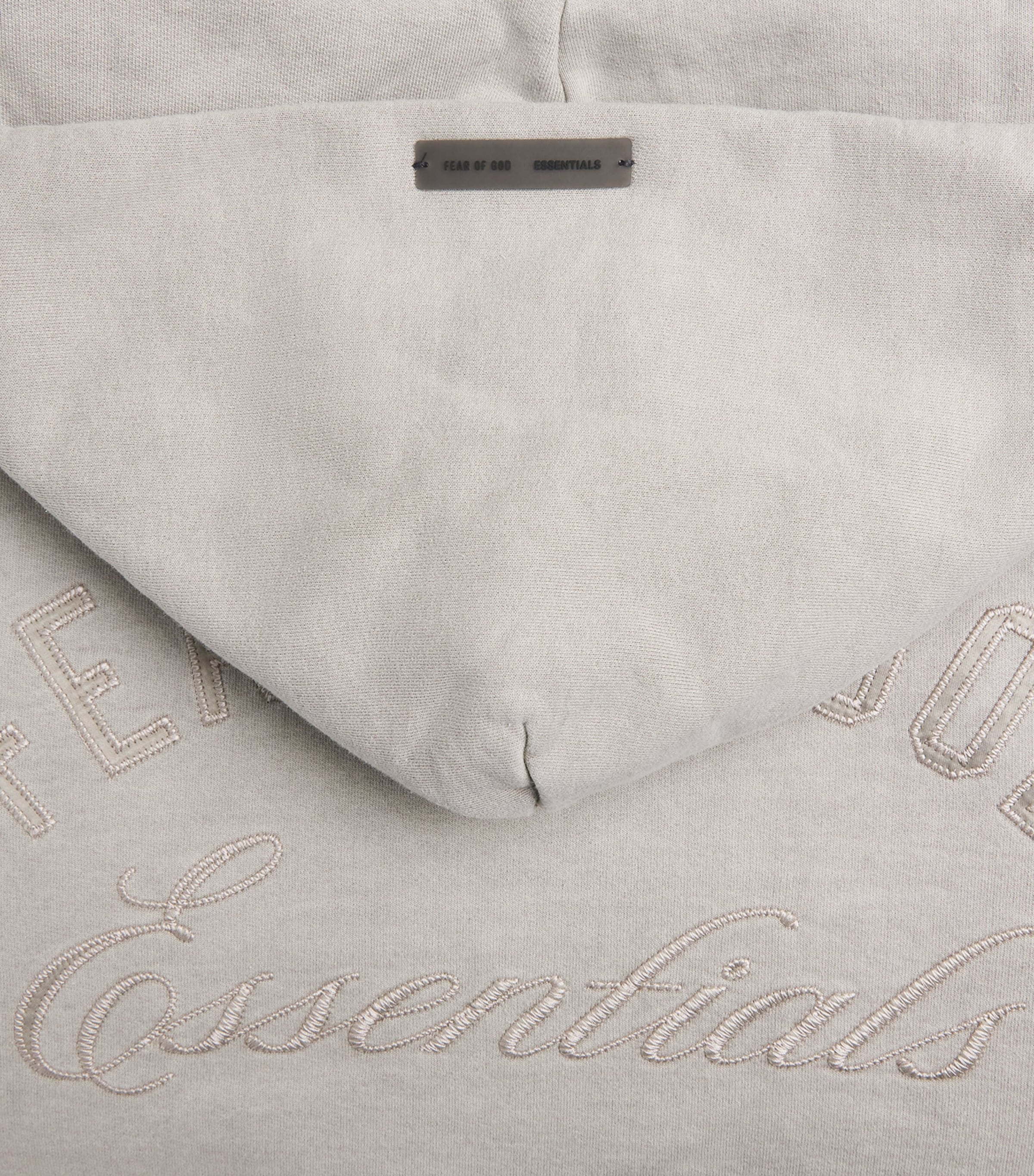 Cotton Script Logo Hoodie SMOKE GREY Image 5