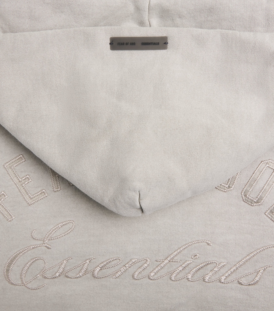 Cotton Script Logo Hoodie SMOKE GREY Image 5