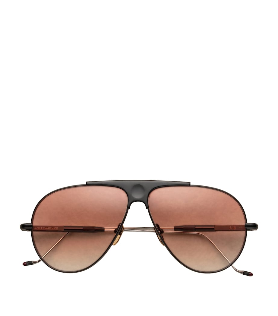 Jacques Marie Mage Titanium Daido Aviator Sunglasses Black Image 1