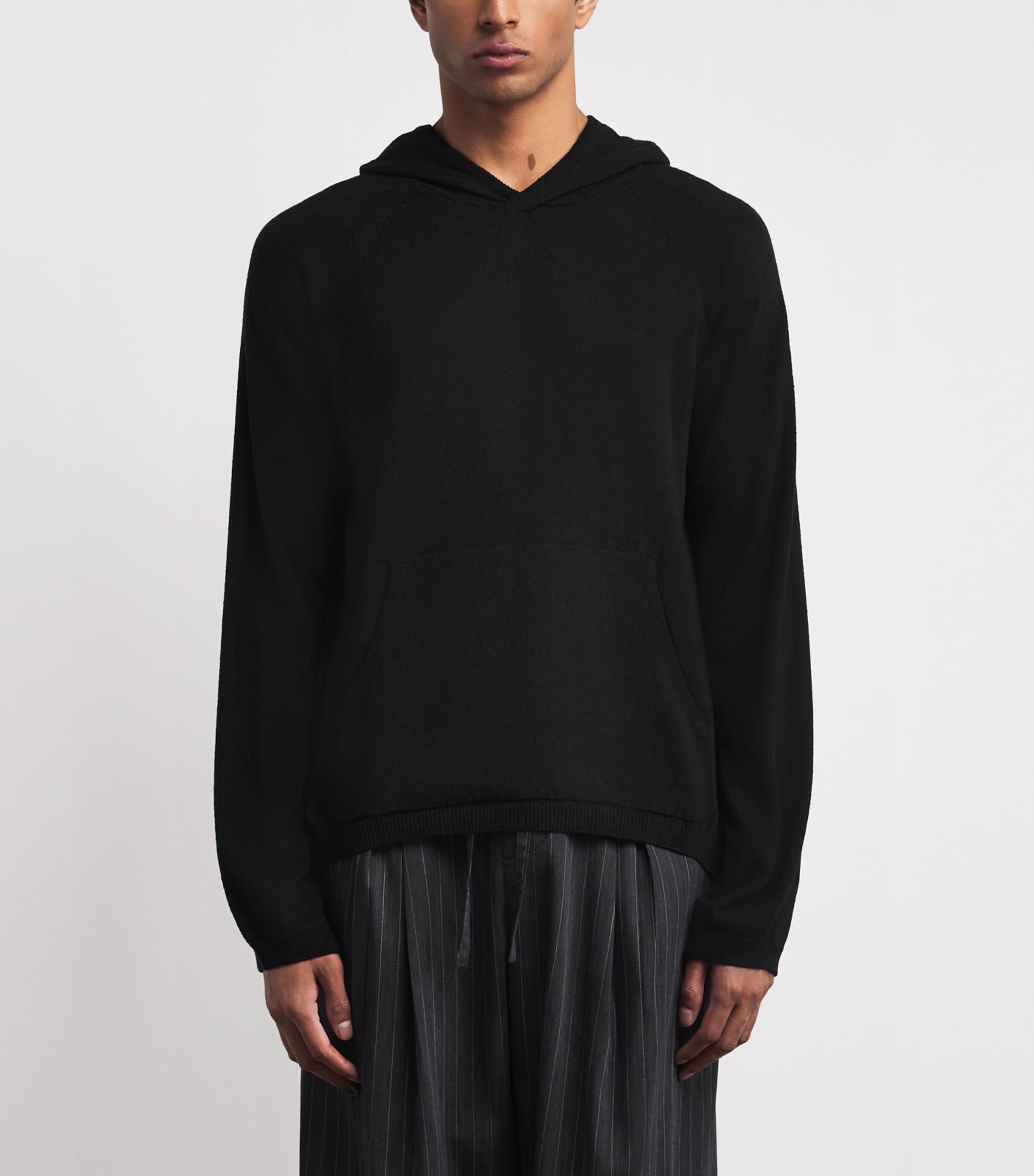 Our Legacy Mens Silk Knitted Hoodie Almost Black Image 4