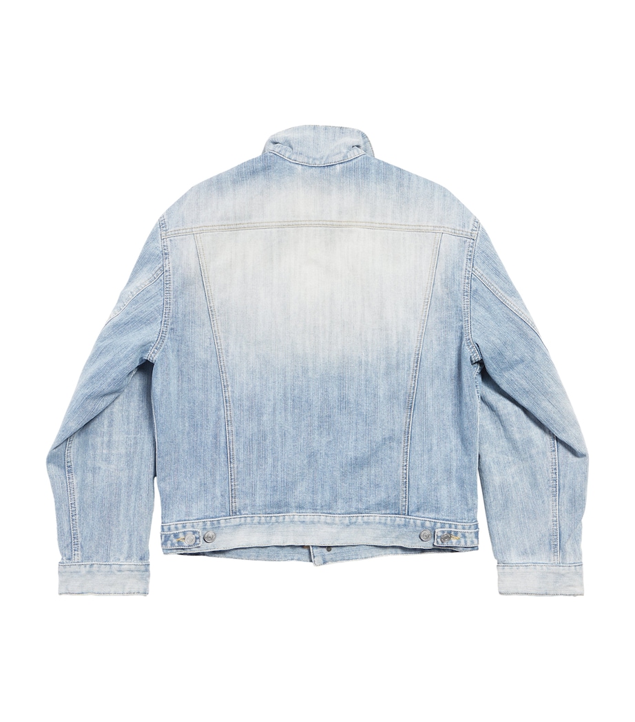 Balenciaga Womens Denim Stand-Collar Jacket Image 1