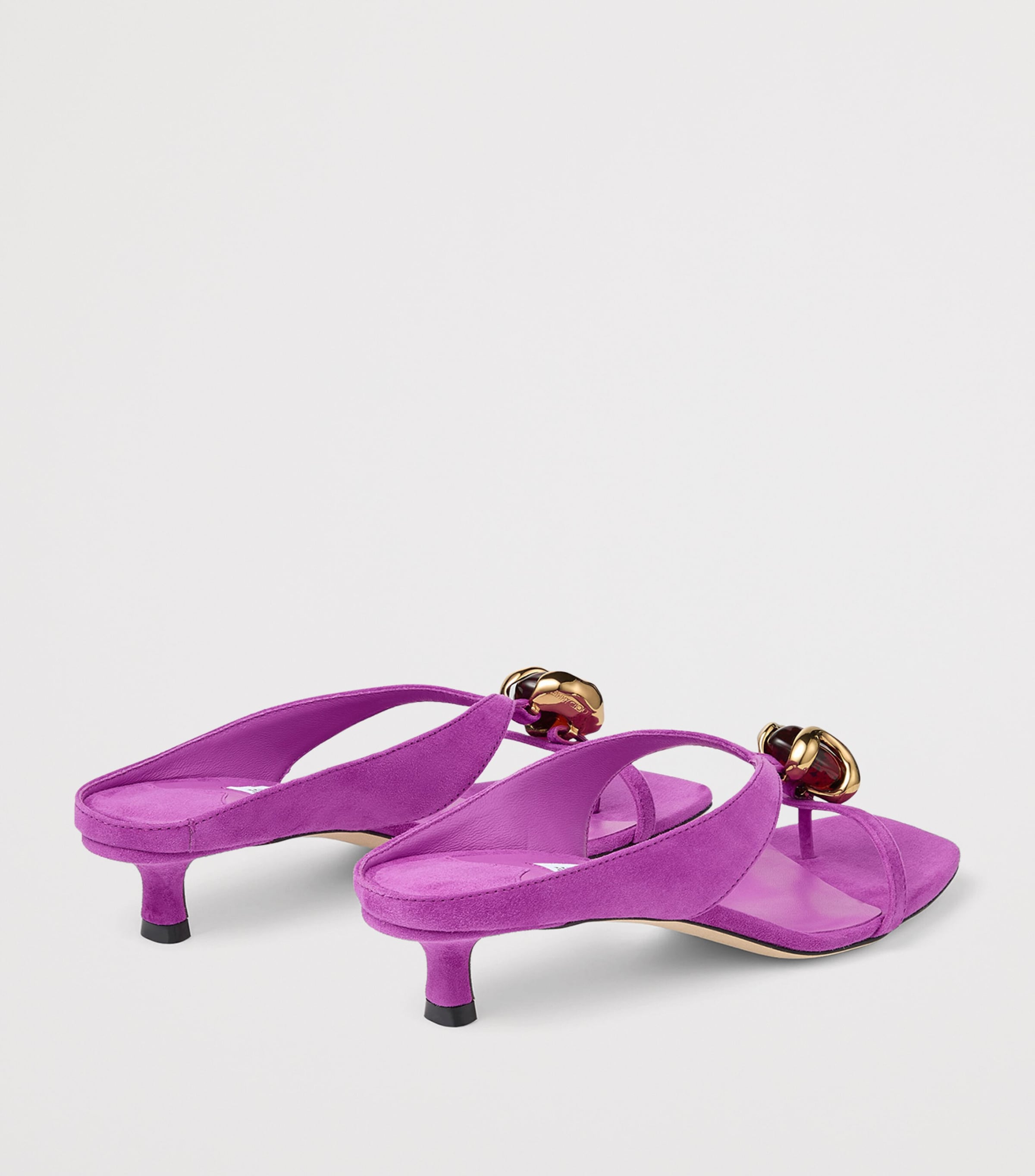 Jimmy Choo Emeristone 35 Suede Heeled Mules Violet Orchid/dark A Image 3