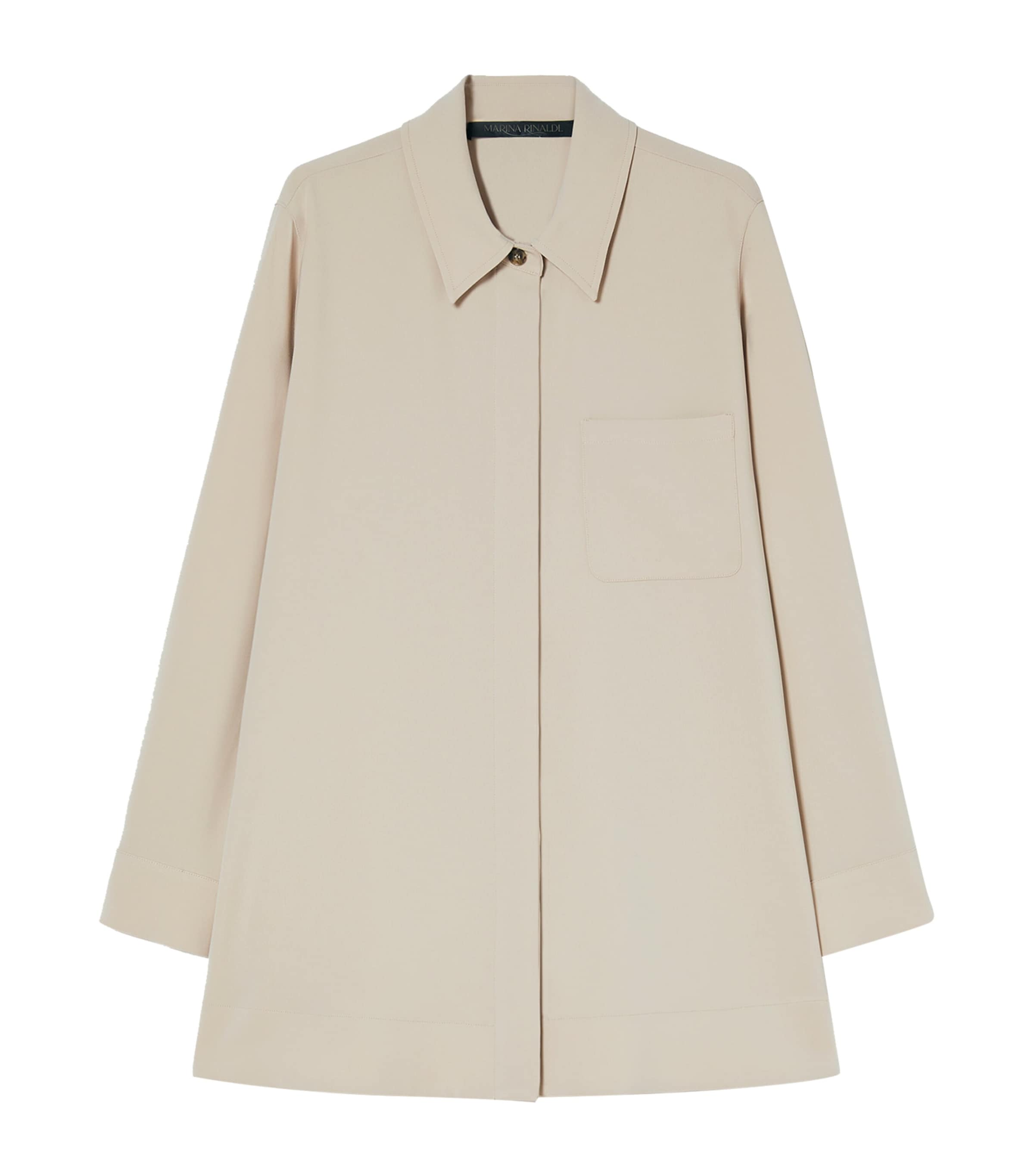 Shop Marina Rinaldi Concealed-placket Legge Shirt In Beige