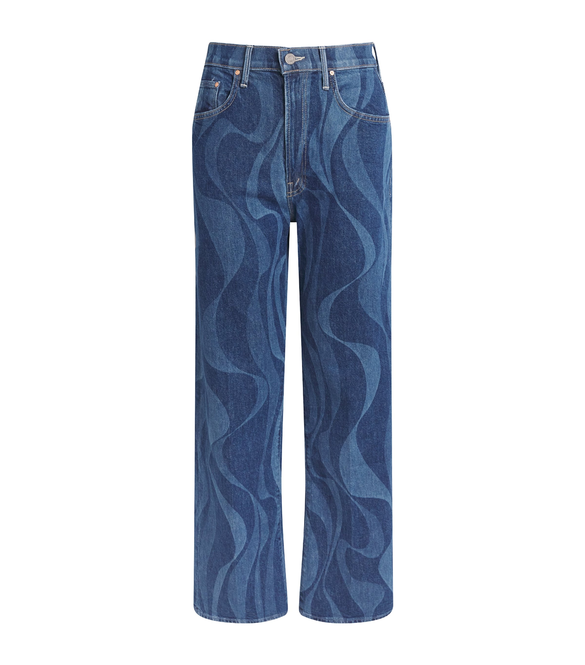 MOTHER Womens The Lasso Sneak Barrel-Leg Jeans Twist Of Fate Image 1