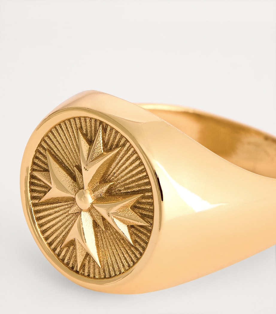 Gold-Plated Crest Signet Ring GOLD Image 6