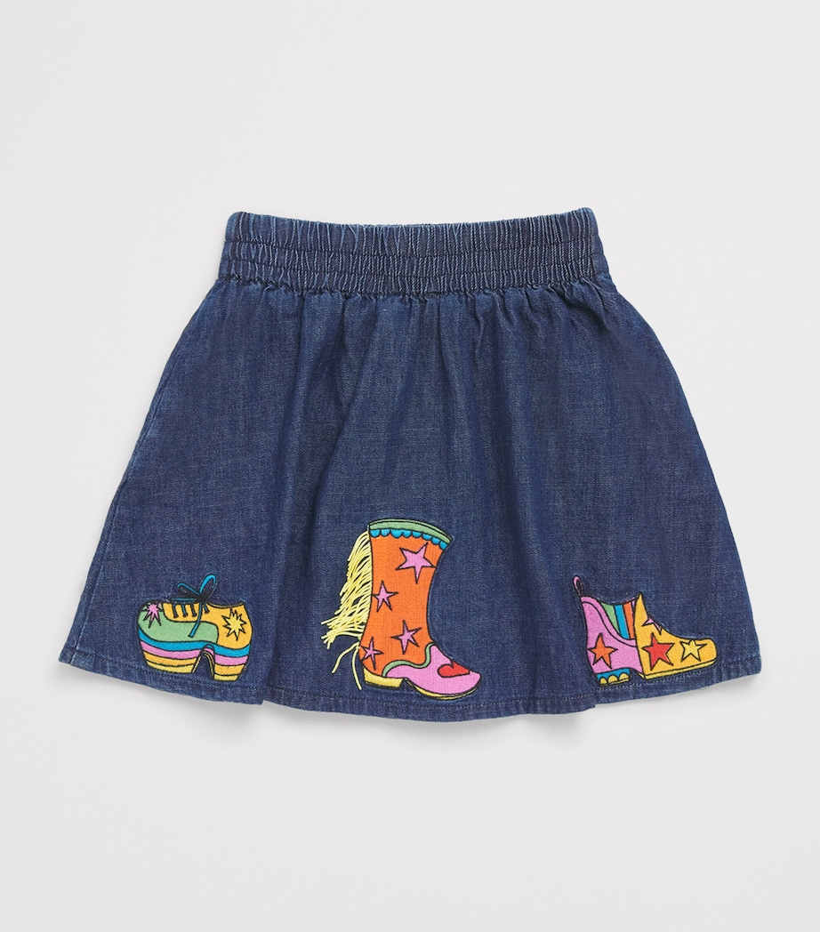Organic Denim Cowgirl Boots Skirt (3-14+ Years) 635NAVY BLUE Image 2