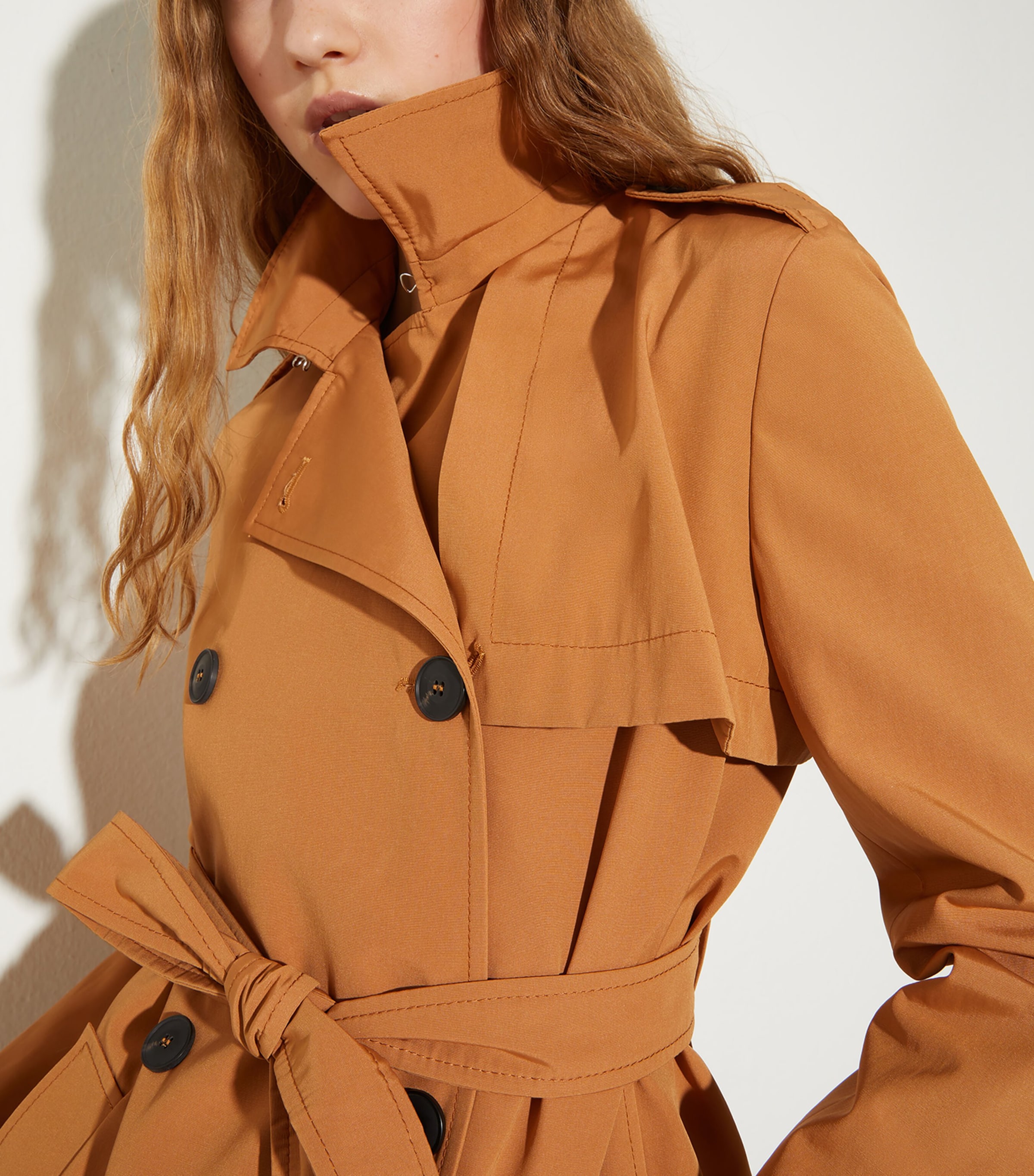 MAX&Co. Womens Double-Breasted Trench Coat Terra Cotta Image 5