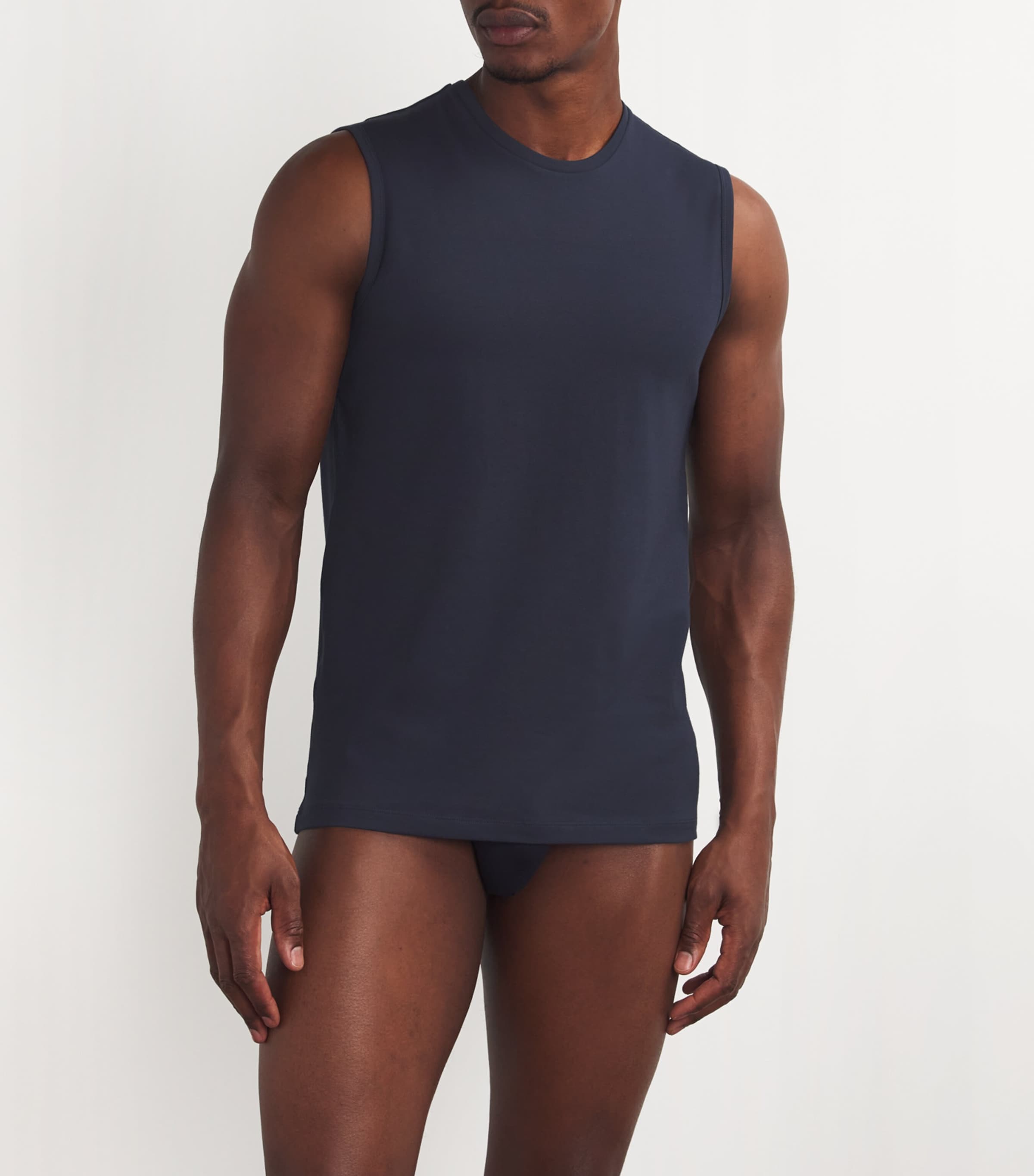 Cotton-Blend Daily Comfort Muscle Shirt (Pack of 2) 6366/MIDNIGHT Image 2