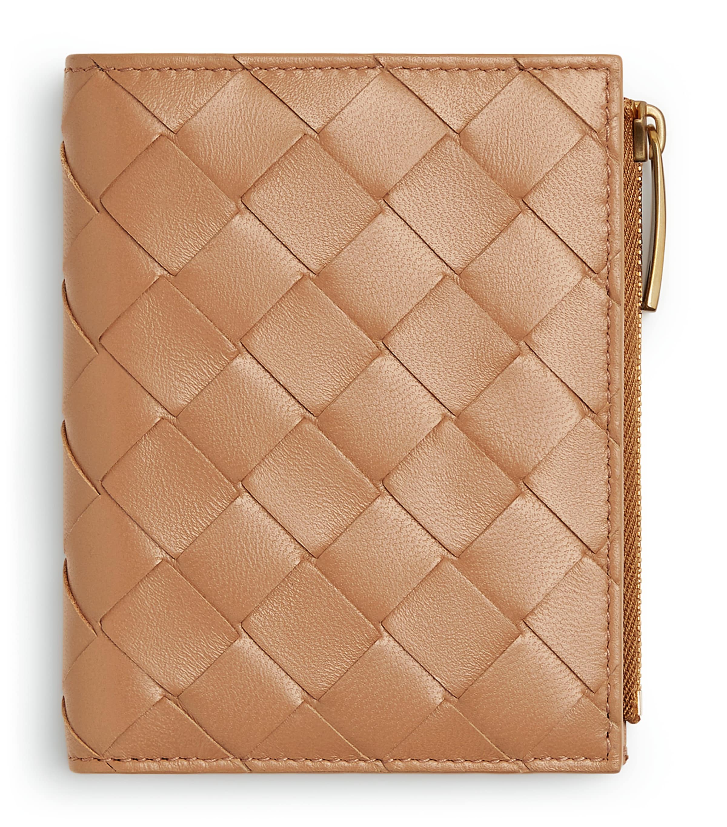 Bottega Veneta Small Leather Intrecciato Bifold Wallet In Brown