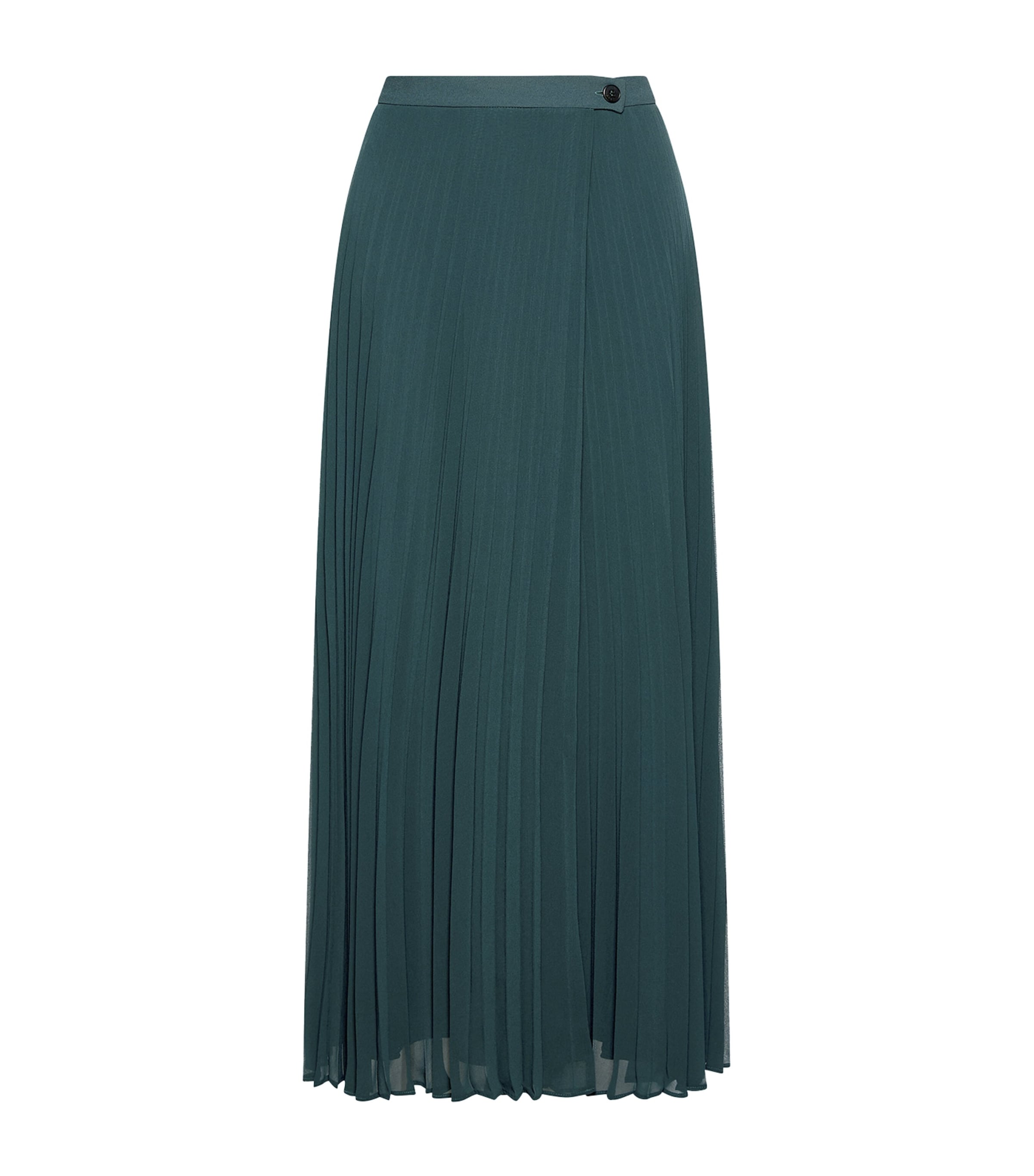 Marella Womens Georgette Pleated Skirt Peacock Blue Image 1