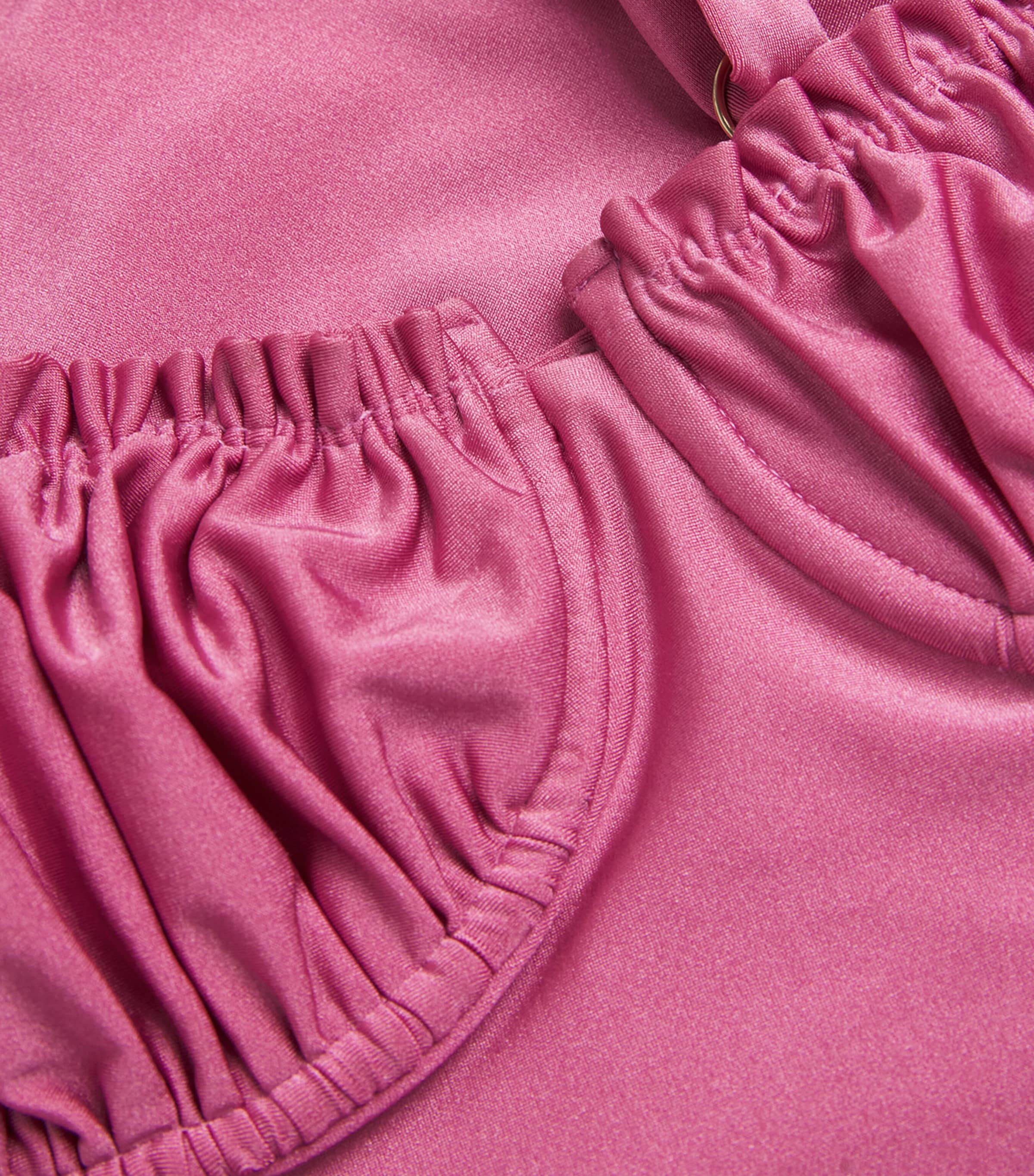 Faithfull The Brand Womens Ruffled Tavia Swimsuit Cerise Image 4