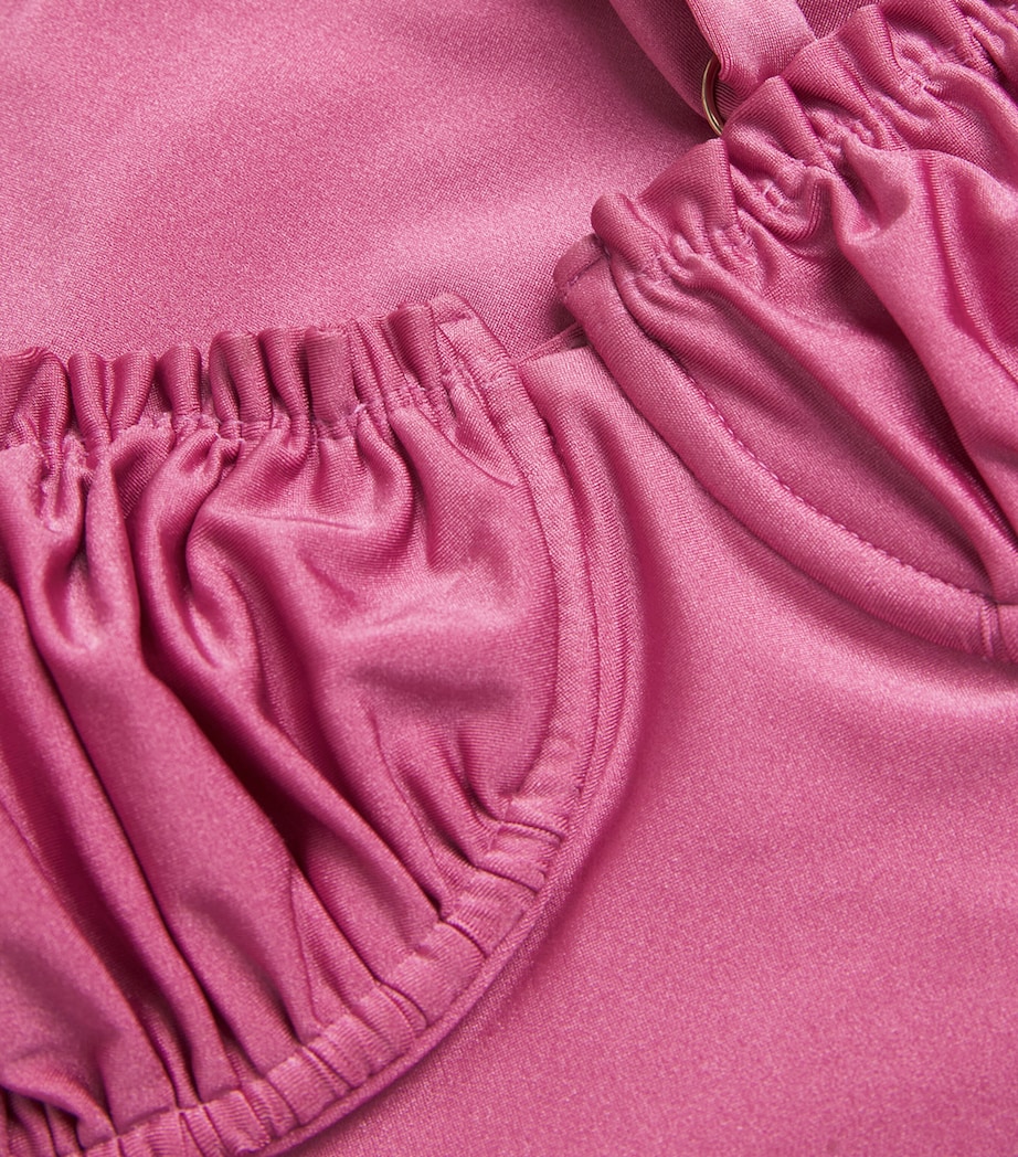 Faithfull The Brand Womens Ruffled Tavia Swimsuit Cerise Image 4