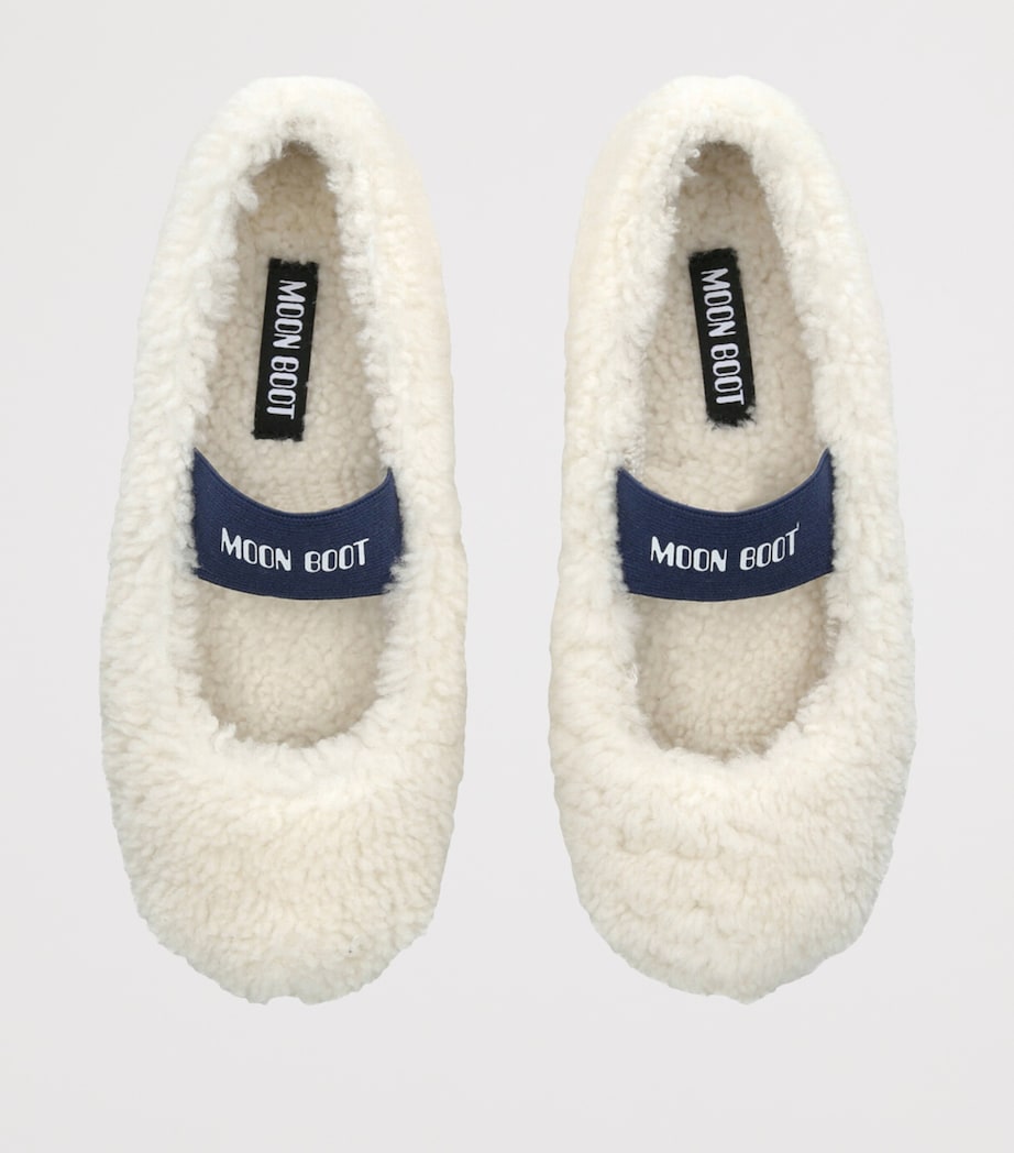 Shearling Ballet Flats WHITE Image 4
