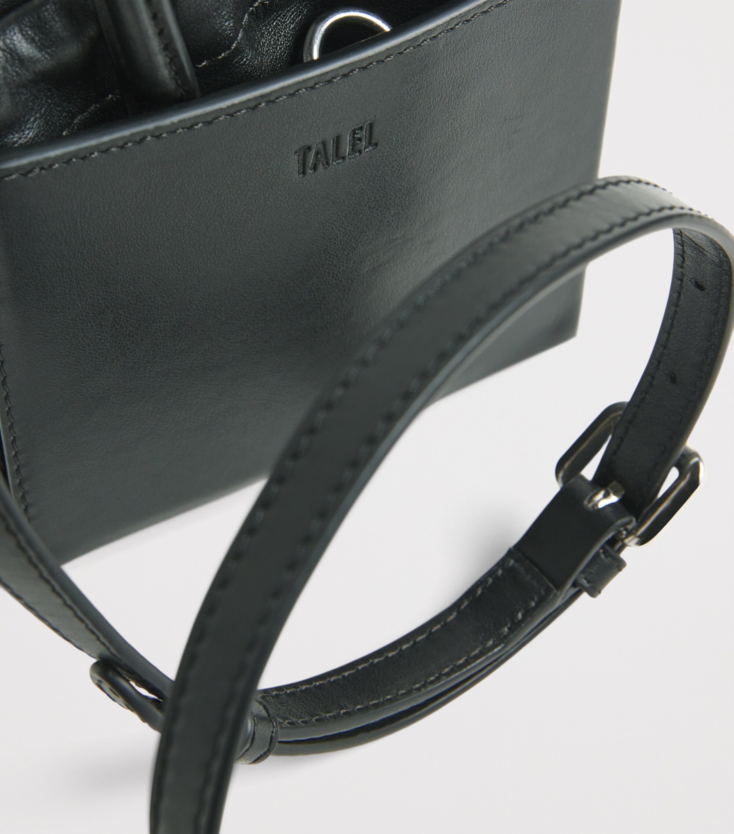 Talel Paris Leather Triangle Top-Handle Bag Black Image 6