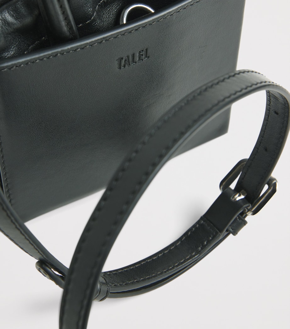 Talel Paris Leather Triangle Top-Handle Bag Black Image 6
