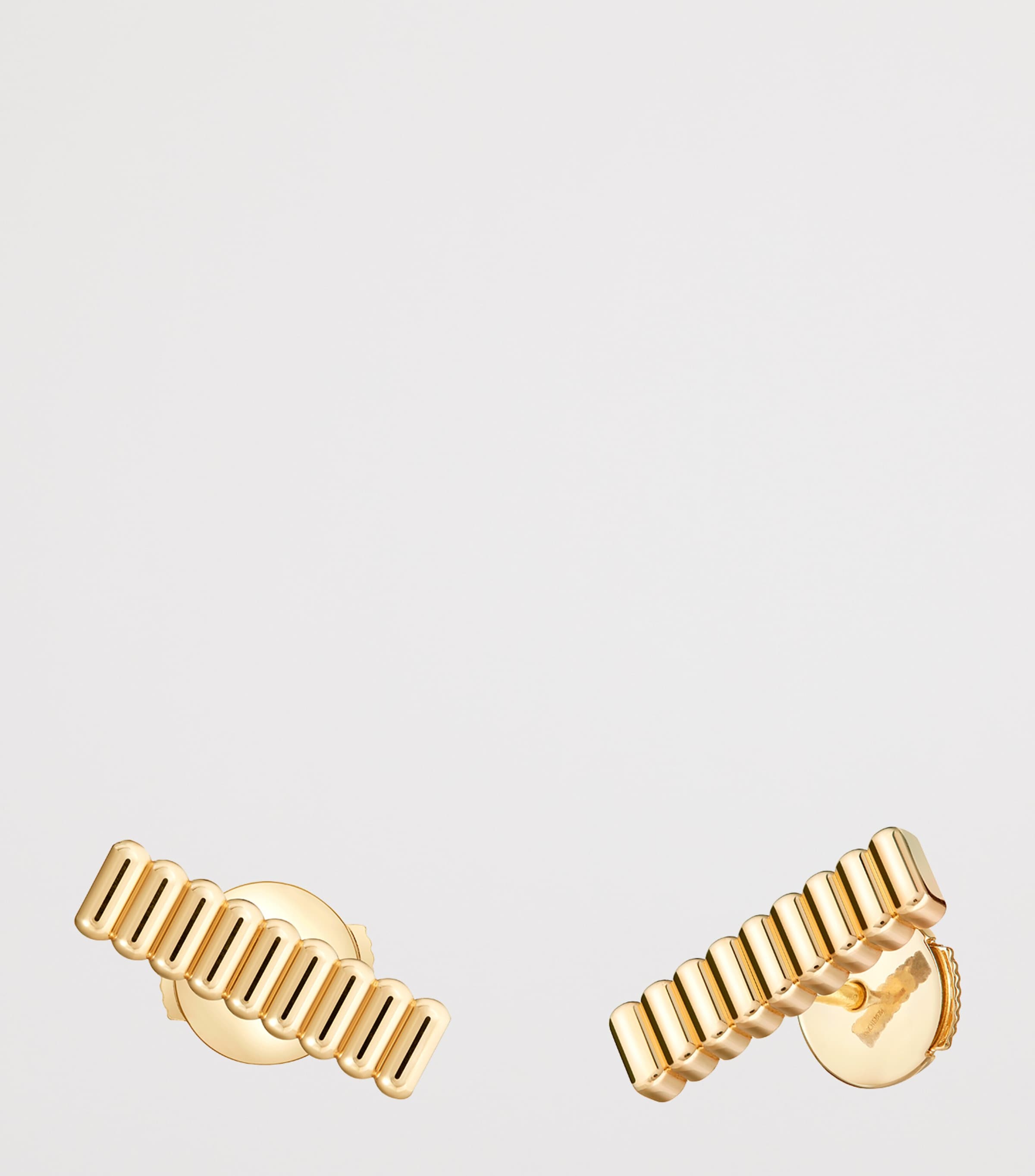 Yellow Gold Quatre Grosgrain Stud Earrings YELLOW GOLD Image 2