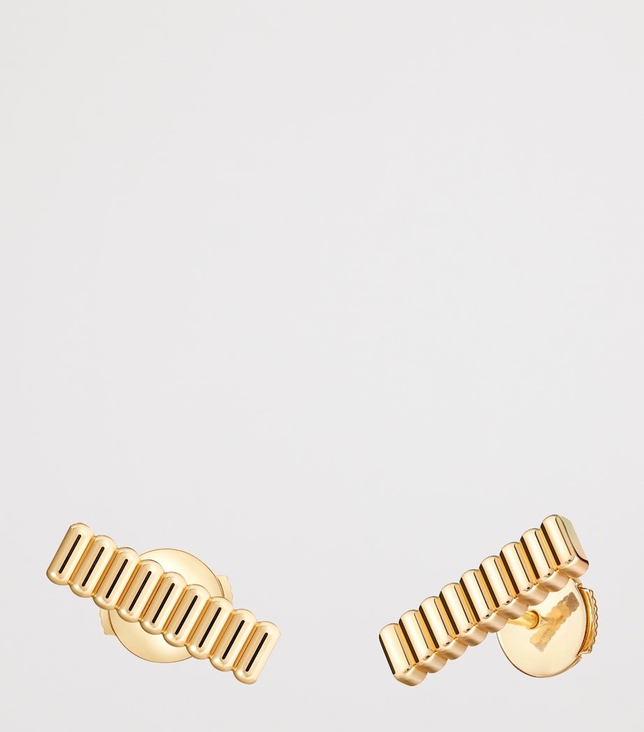 Yellow Gold Quatre Grosgrain Stud Earrings YELLOW GOLD Image 2