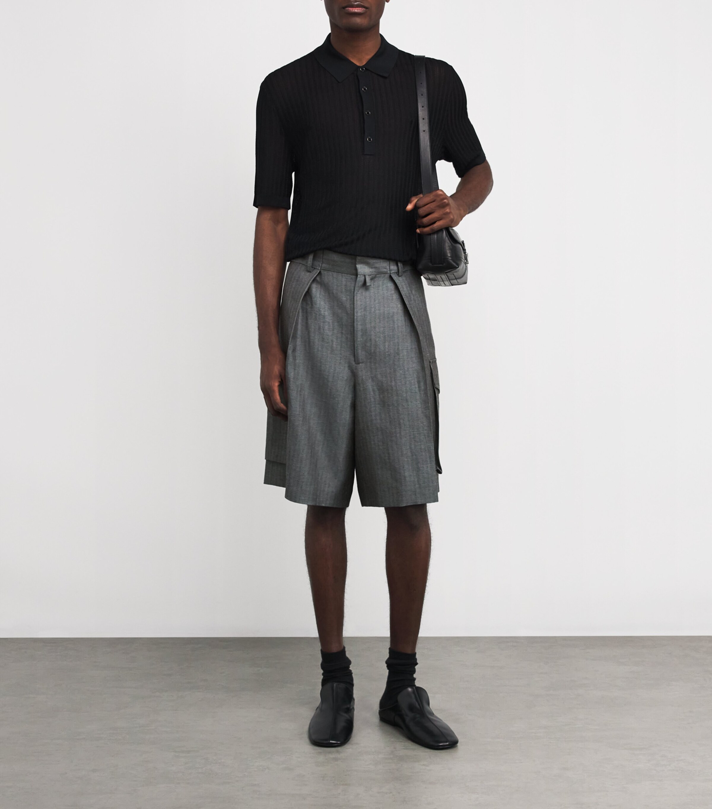 DRIES VAN NOTEN Linen-Wool Pinstripe Shorts | Harrods US