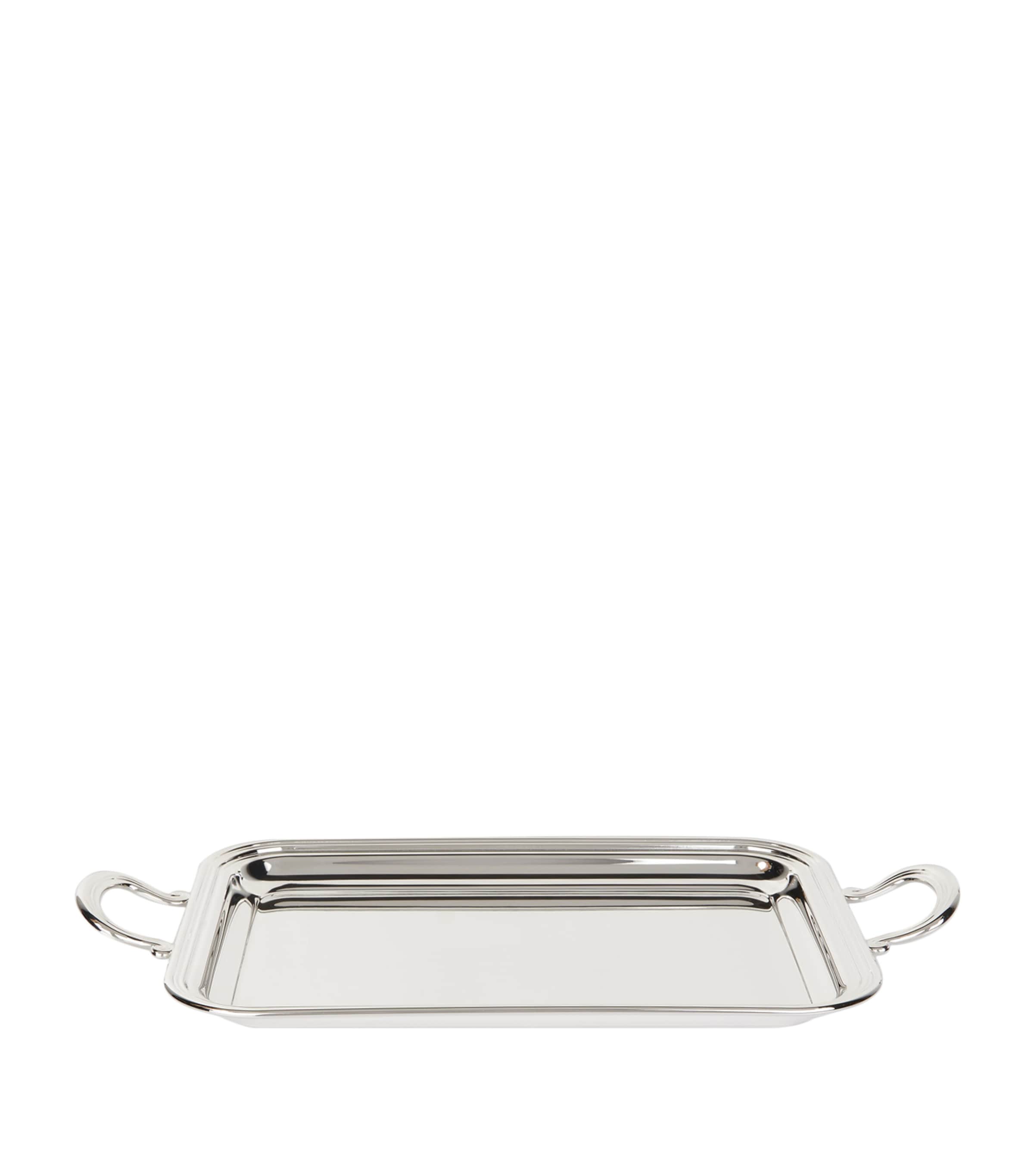 Silver-Plated Georgian Rectangular Tray with Handles (33.5cm x 20.5cm) SILVER Image 2