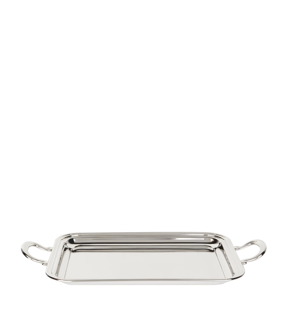 Silver-Plated Georgian Rectangular Tray with Handles (33.5cm x 20.5cm) SILVER Image 2