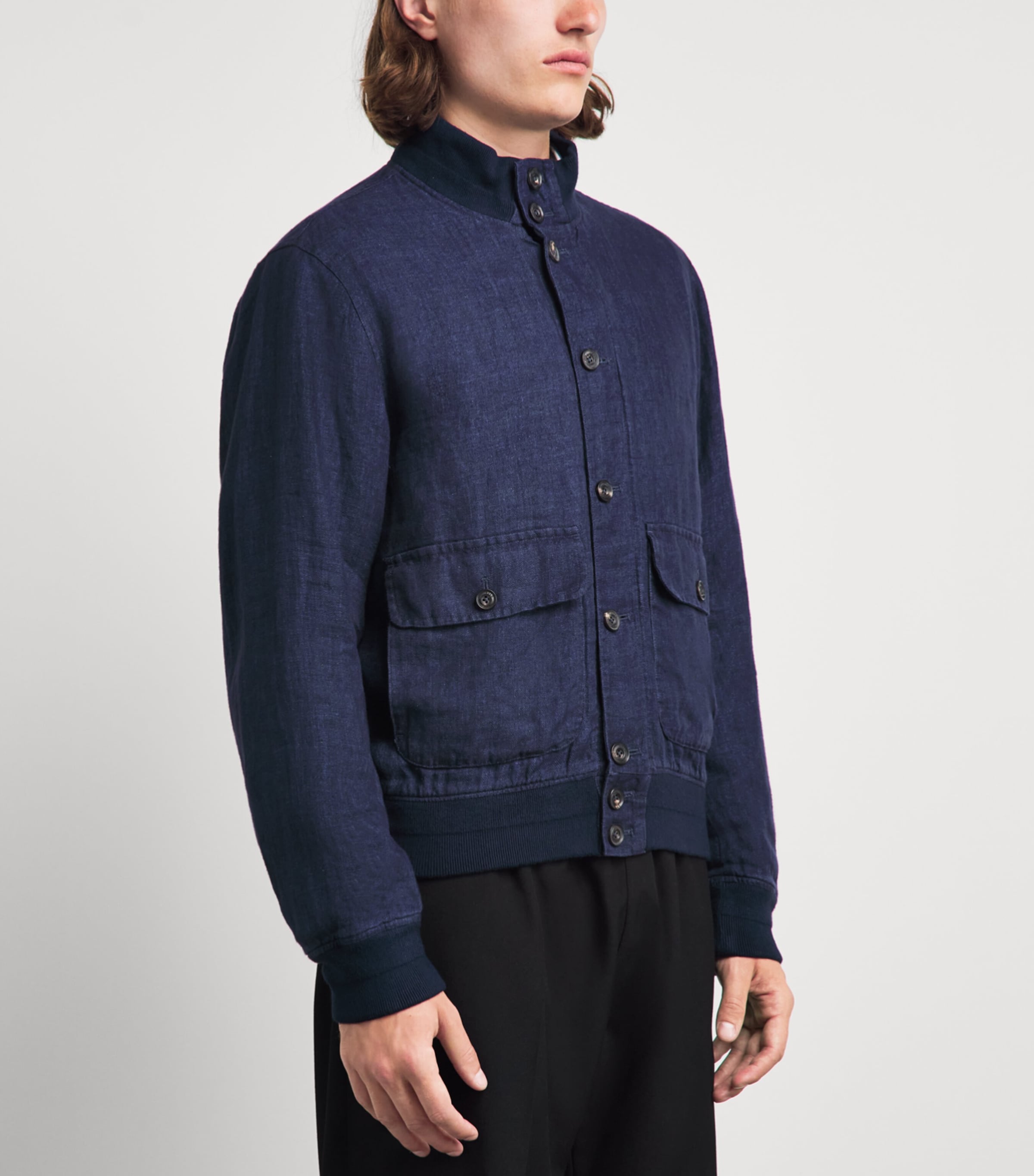 Polo Ralph Lauren Mens Linen Barrett Herringbone Jacket Refined Navy Image 4