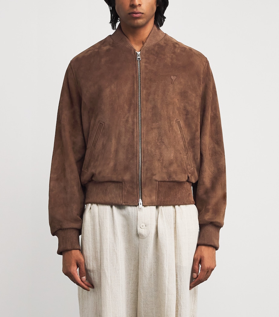 Suede Ami de Coeur Bomber Jacket 216 - NOISETTE Image 3
