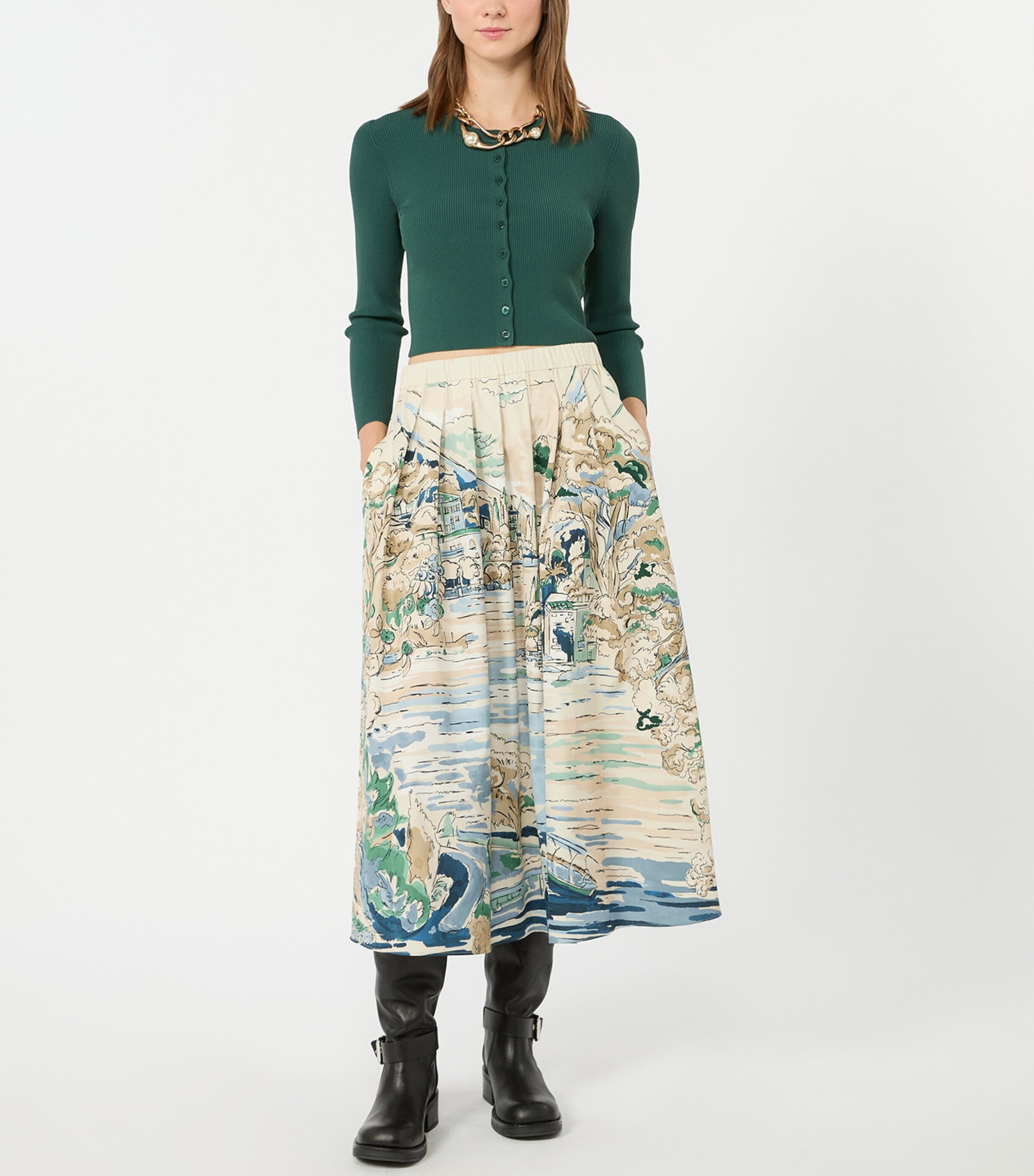 Weekend Max Mara Womens Cropped Cardigan Green Image 5