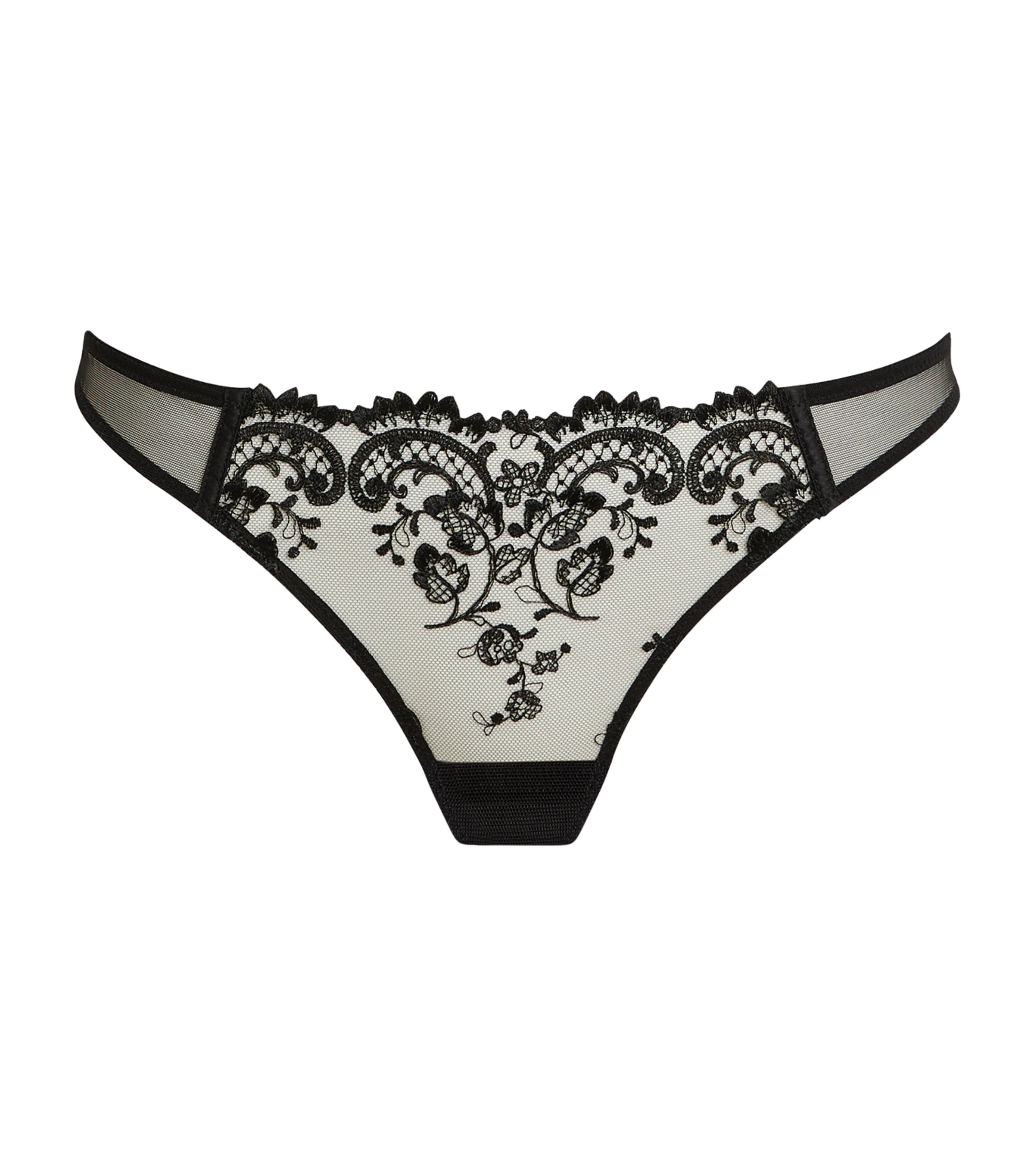 Kiki De Montparnasse Lace Juliette Thong In Black