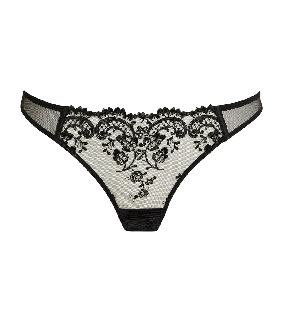 Kiki de Montparnasse Womens Lace Juliette Thong Black Image 1