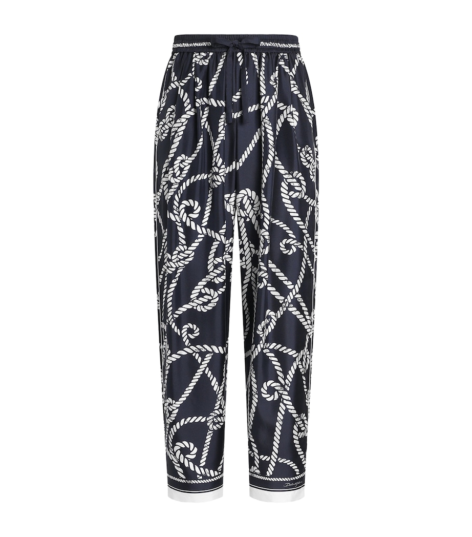 Dolce&Gabbana Mens Silk Marina Trousers Corde F.blu Na Image 1