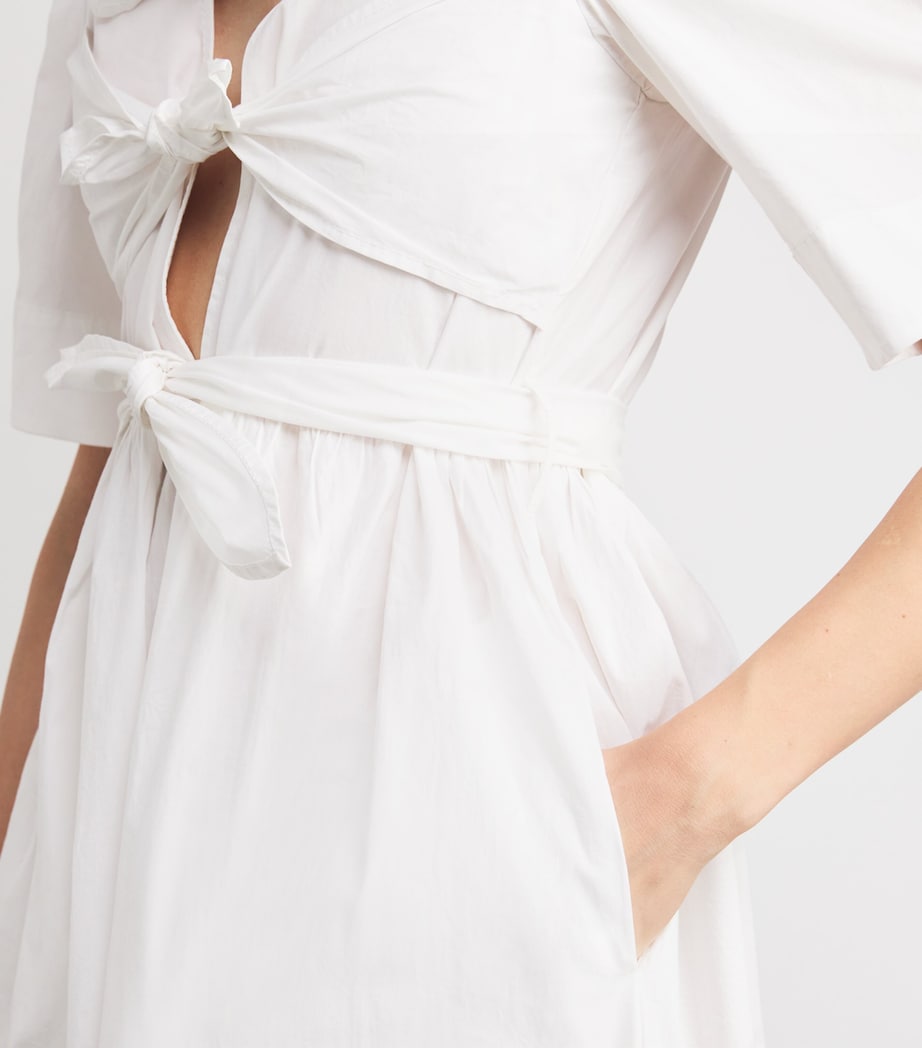 Tie-Detail Midi Dress 151 BRIGHT WHITE Image 6