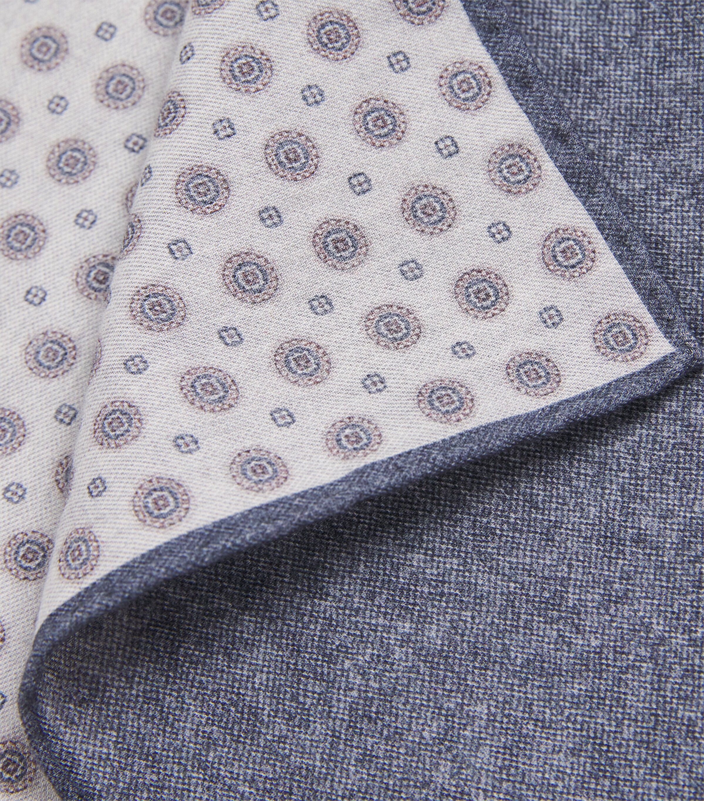 Eleventy Cotton-Wool Pocket Square Avorio, Azzurro, Mor Image 3
