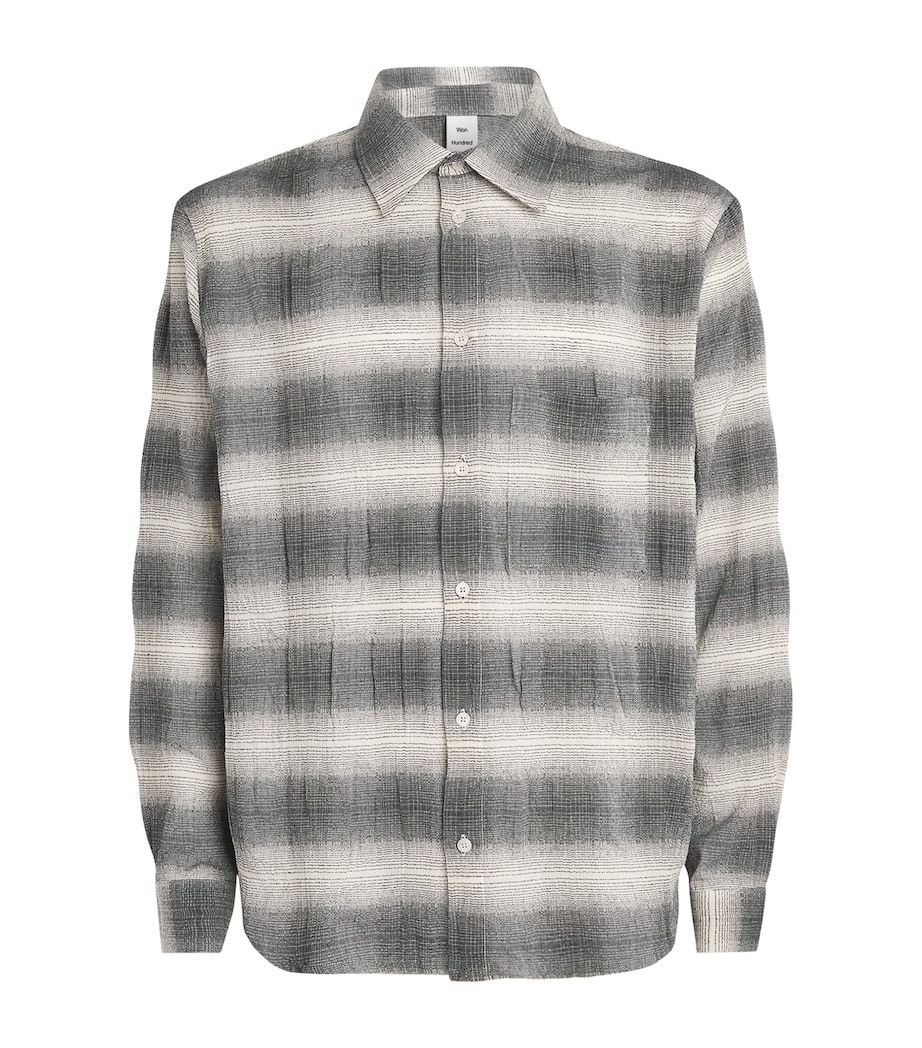 Won Hundred Mens Check Pete Shirt Black Comb. Image 1