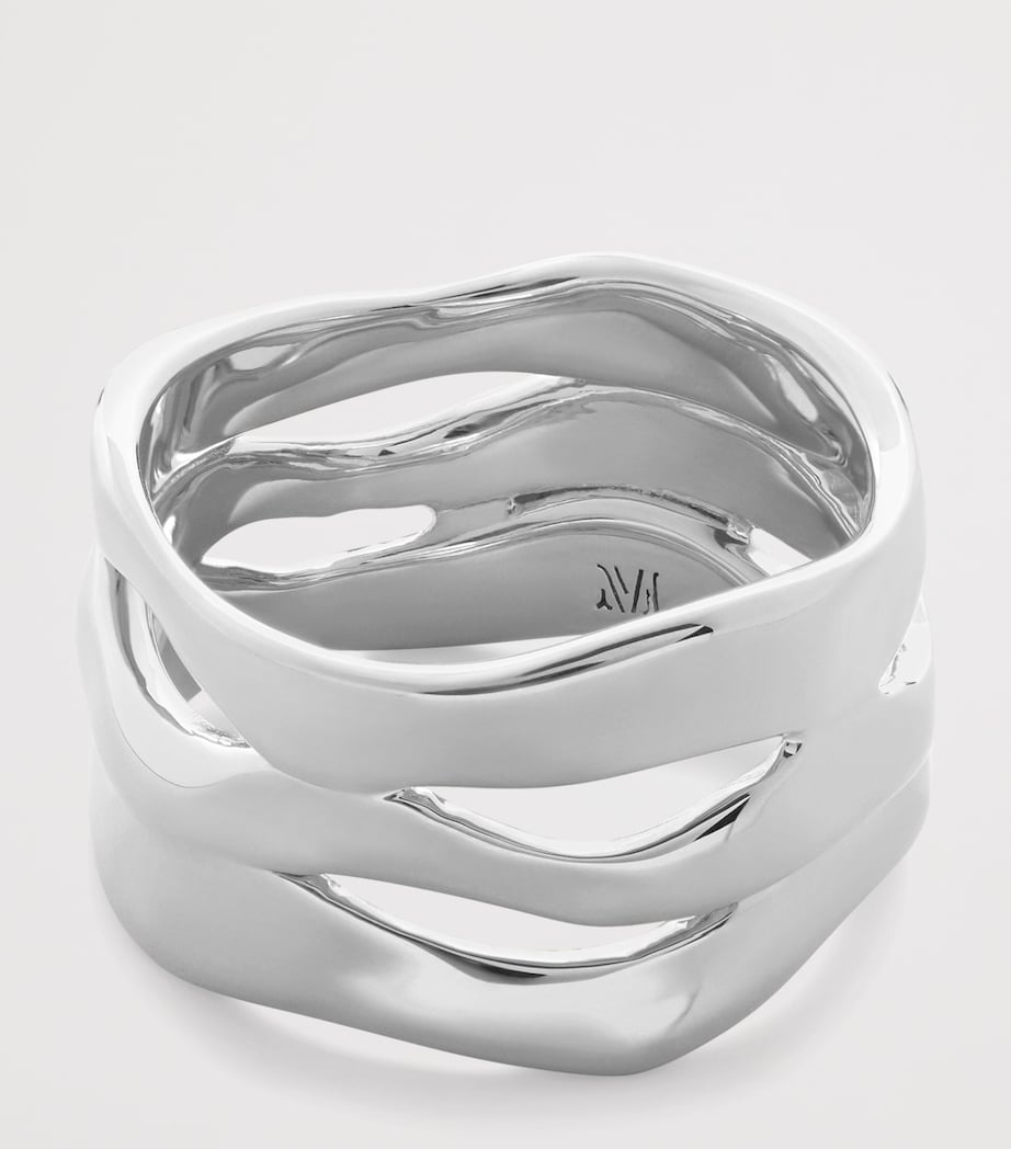 Sterling Silver Wave Triple Ring STERLING SILVER Image 2