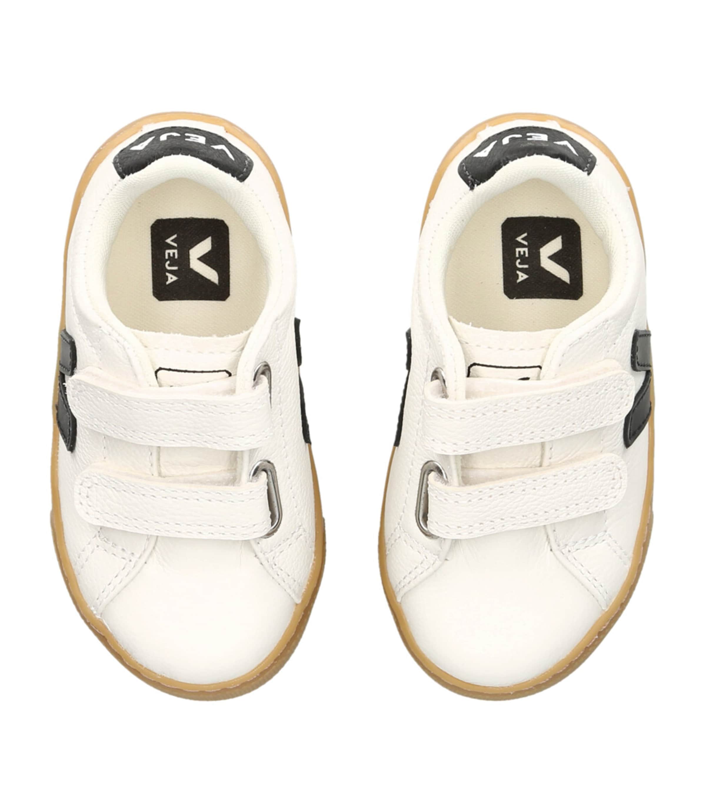 Veja Kids Leather Esplar Velcro Sneakers White/blk Image 4